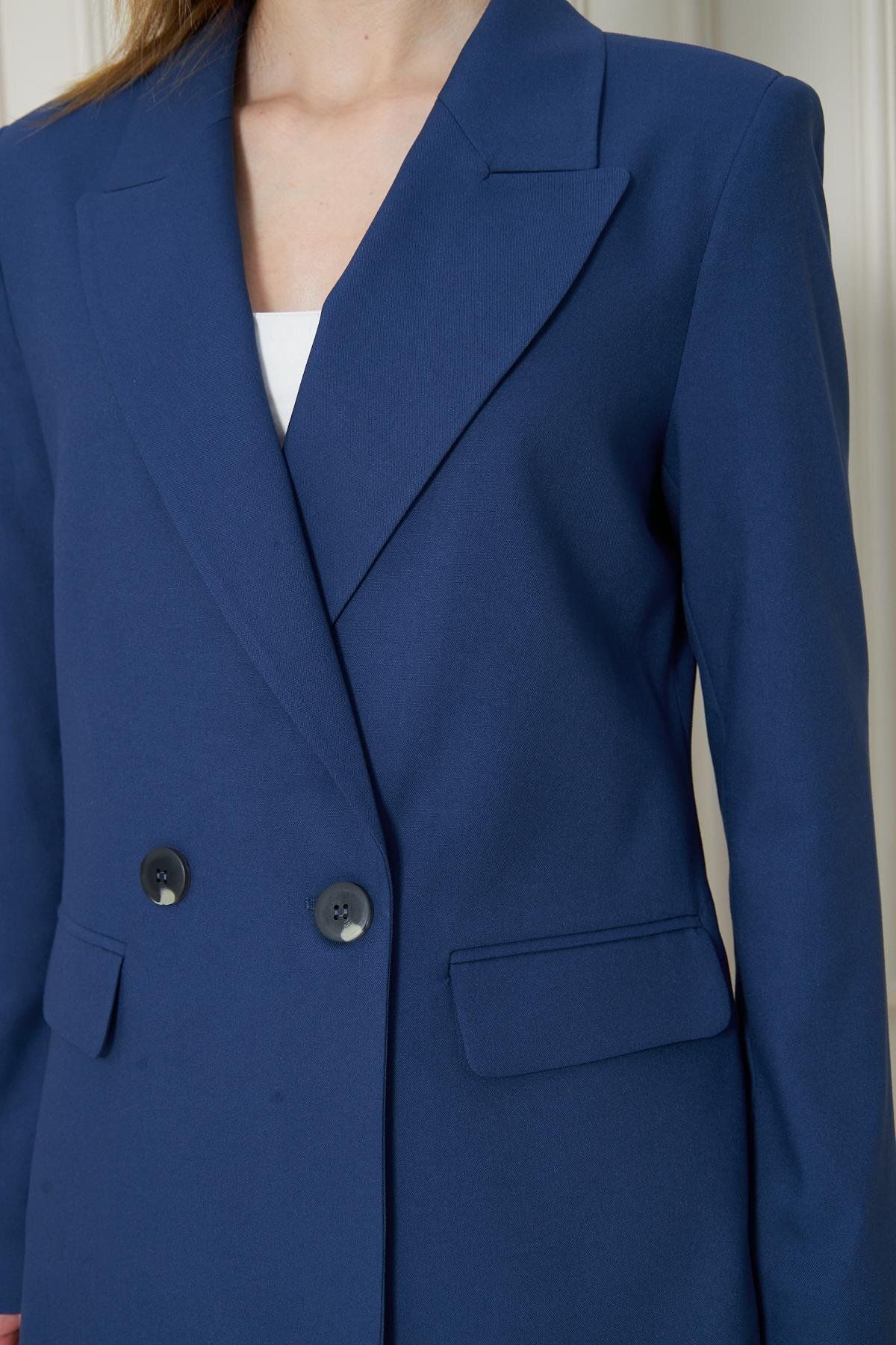 LOVELF-2 Button Double Breasted Polyviscose Jacket Saks 6