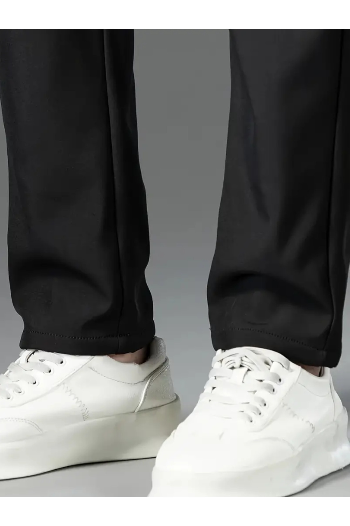 LOSSİA  Erkek Siyah Baggy Büyük Beden Bol Kesim Kaliteli Esnek Rahat Kumaş Eşofman Altıııııı dfghdfhYUS - Görsel 6