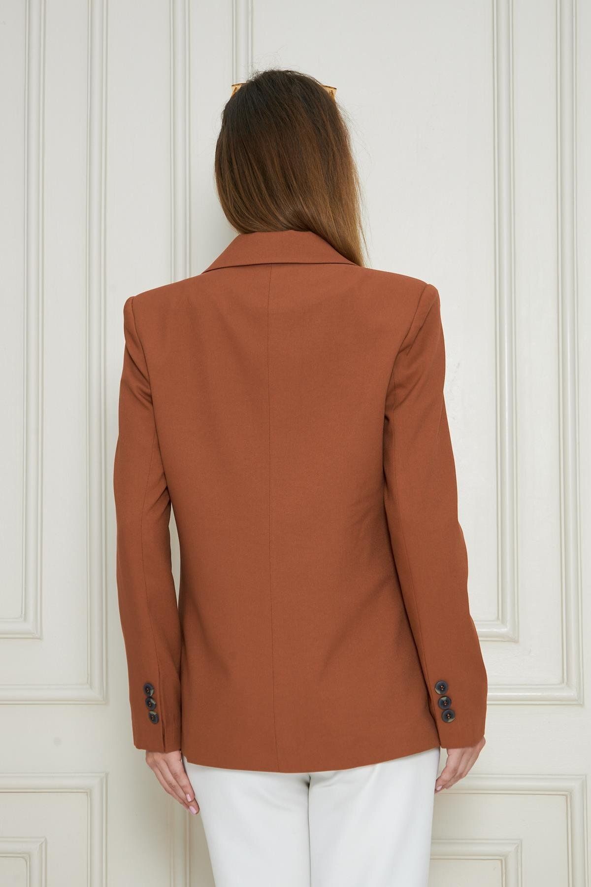 LOVELF-2 Button Double Breasted Polyviscose Jacket Tile 5
