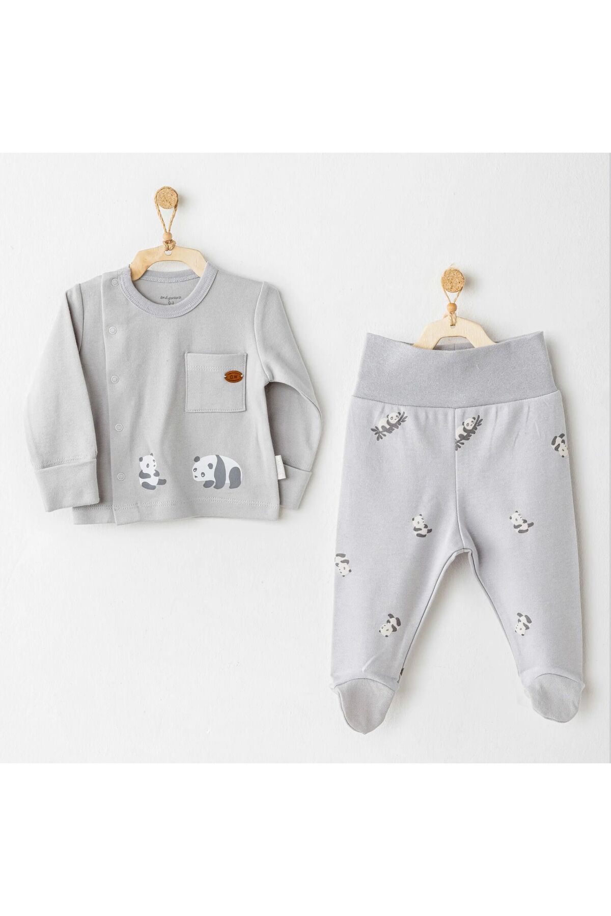 Budi-Andywawa ac26024 keep smiling 2-piece bodysuit set gray 1