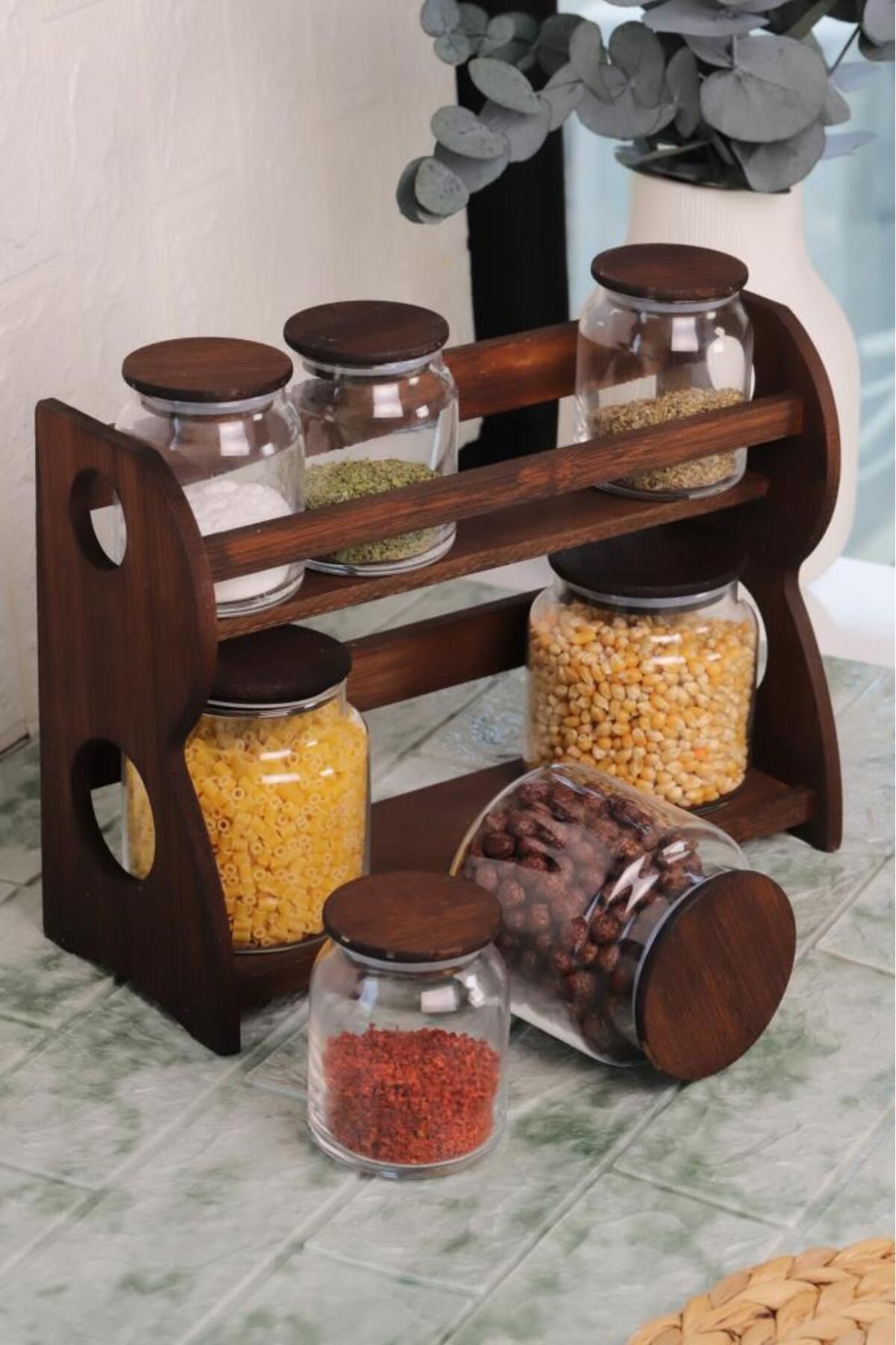 Bambum-Nero - Bench - 8 Piece 2 Tier Spice Rack Set with Stand 6