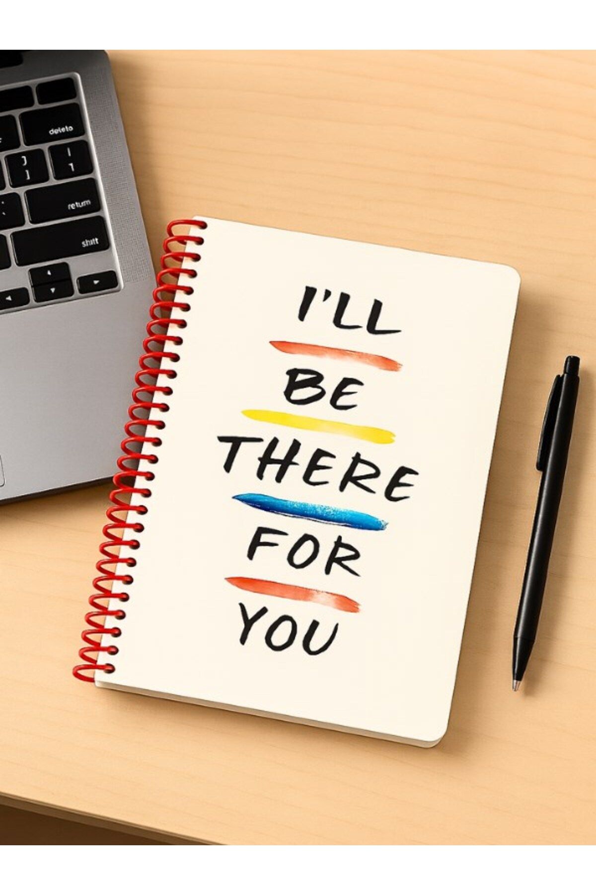 Deco Elit-I'Ll Be There for You Designed Spiral Line Notebook – 80 Sheets, 160 Pages (18 X 24 cm) 1
