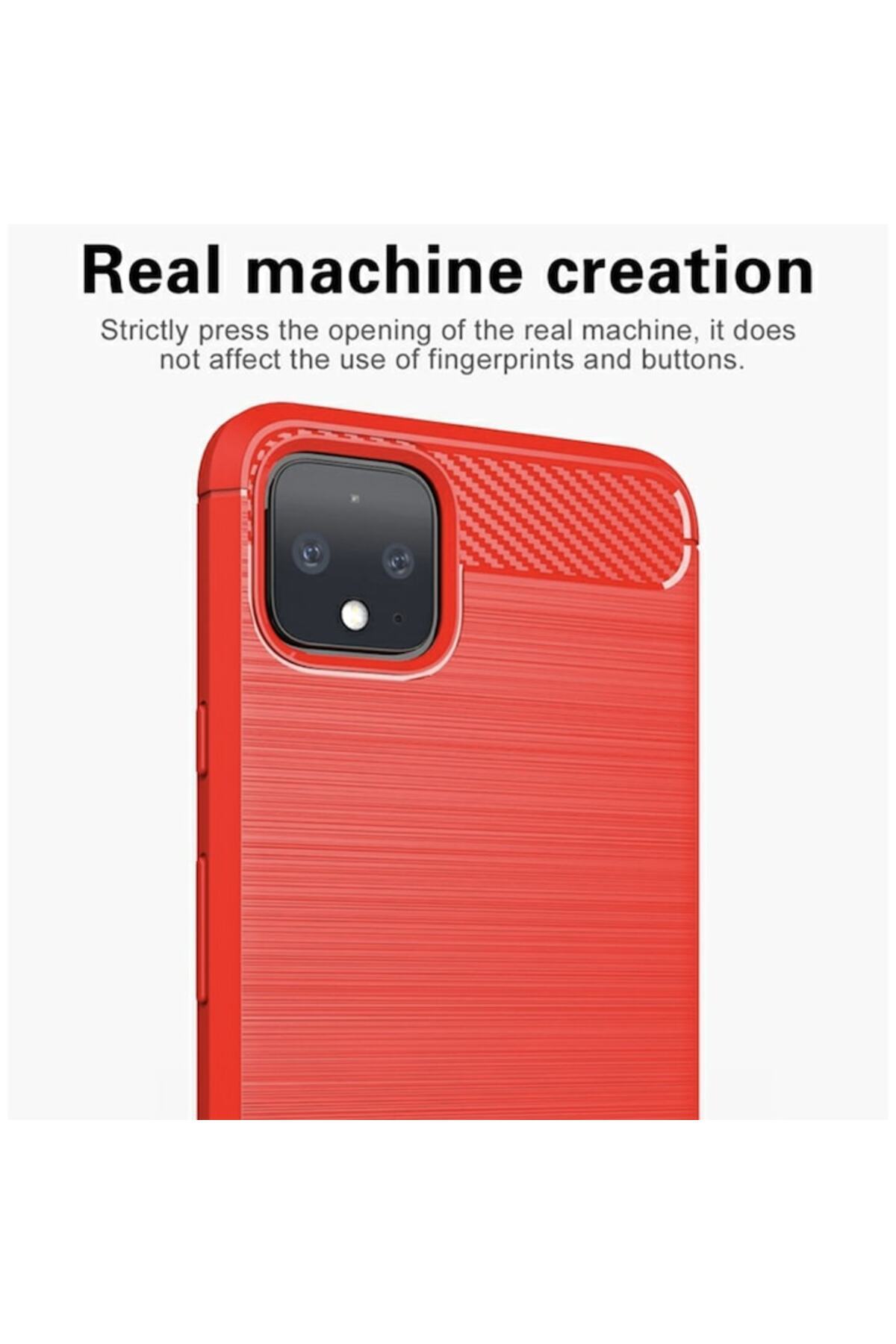 Bibilel-Protective Case with Carbon Inserts for Google Pixel 4 XL, Red 3