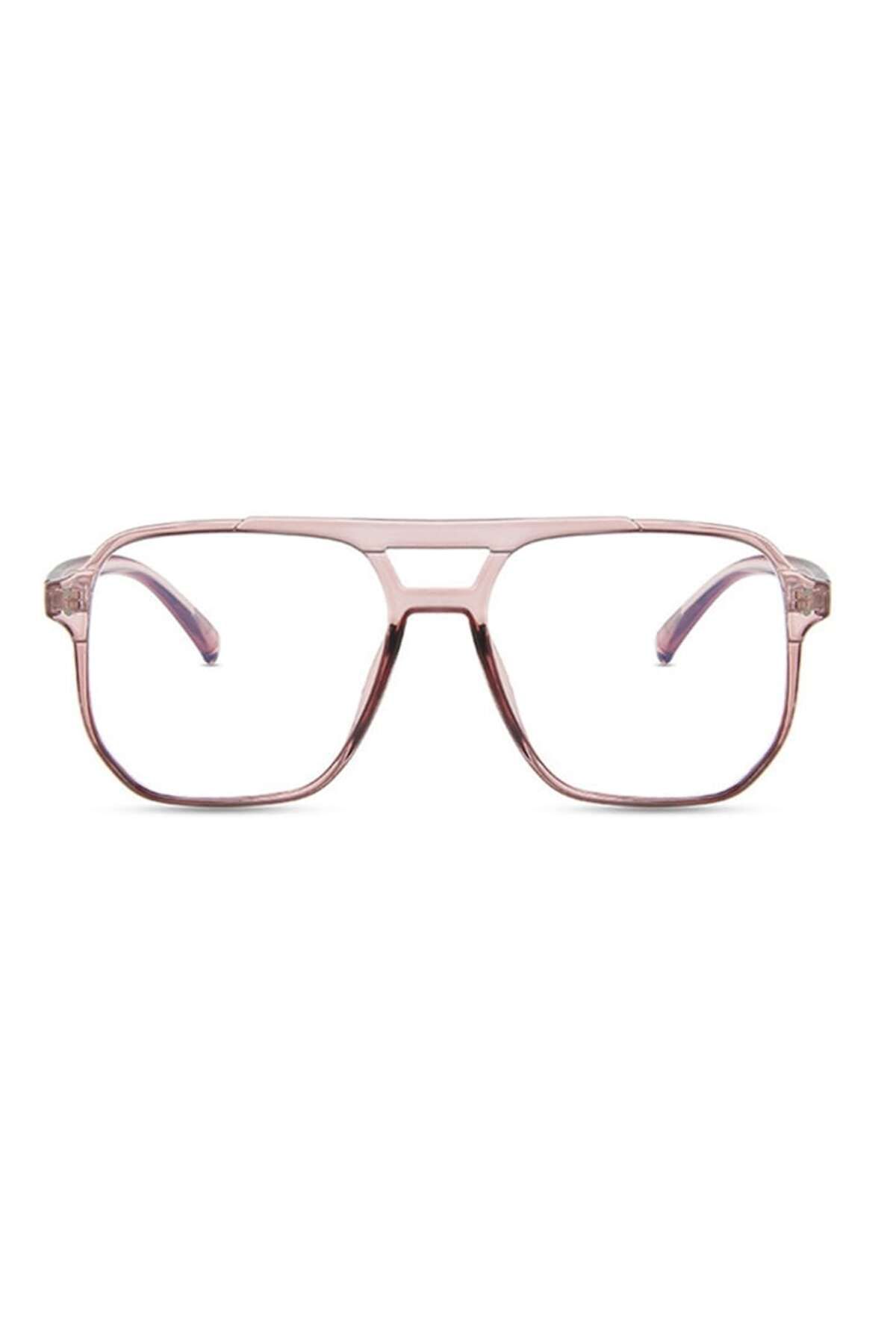 GERICOM-Transparent lens glasses with computer protection, non-diopter, aviator style, square lenses, polyca 2