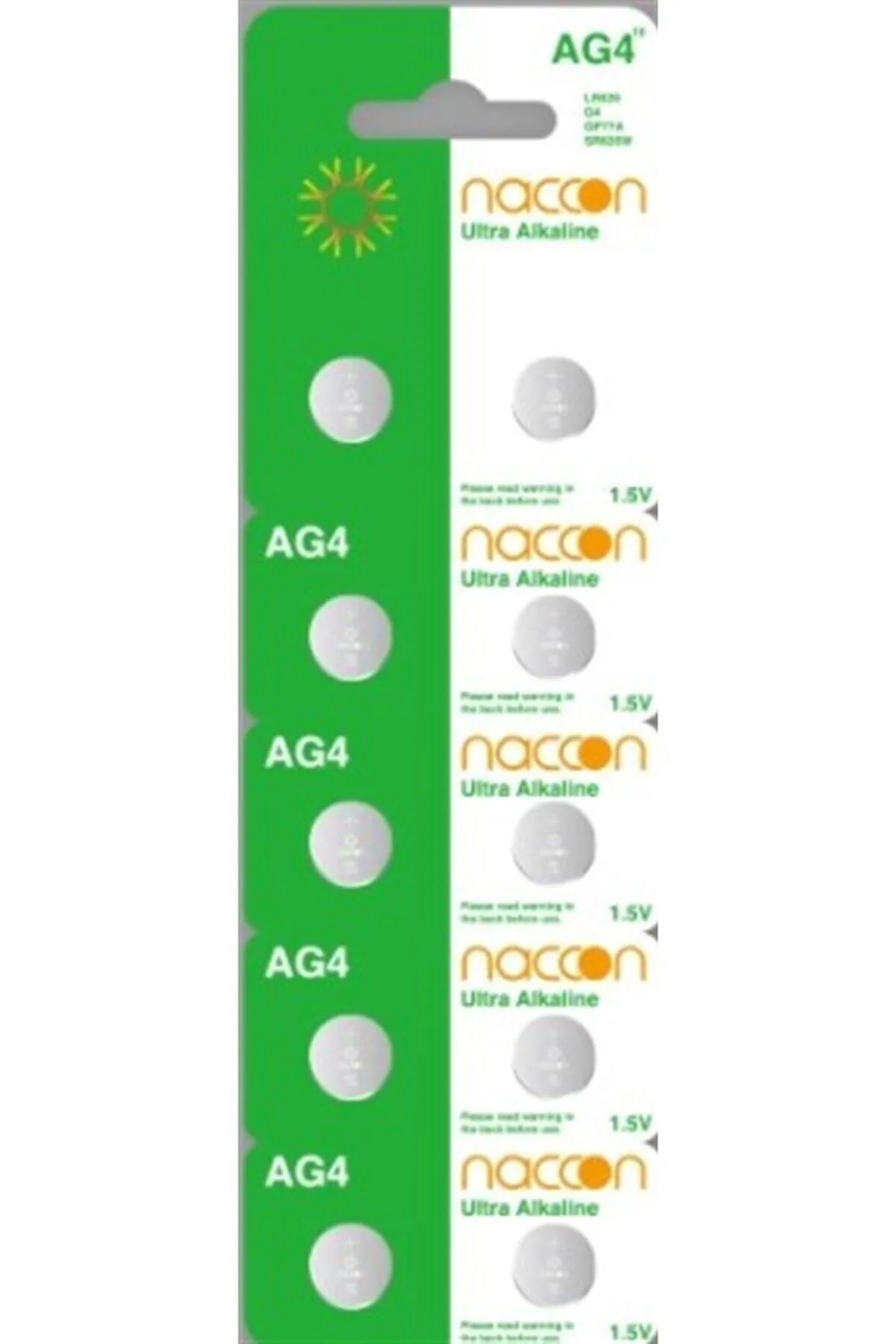 Naccon Ag4, Lr626, Lr66, 177/376/377, Sr626, Sr626sw Düğme Pil 10lu Paket