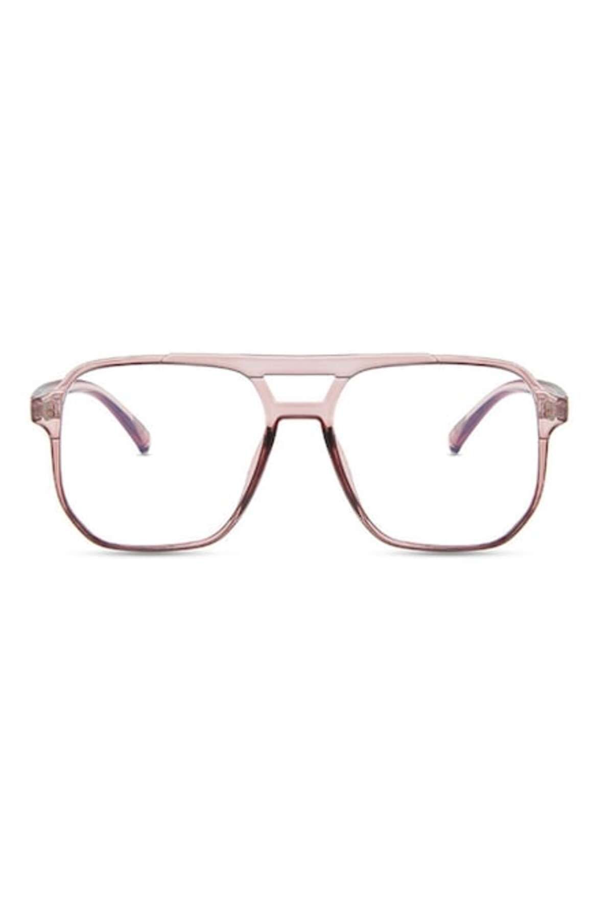 GERICOM-Transparent lens glasses with computer protection, non-diopter, aviator style, square lenses, polyca 1