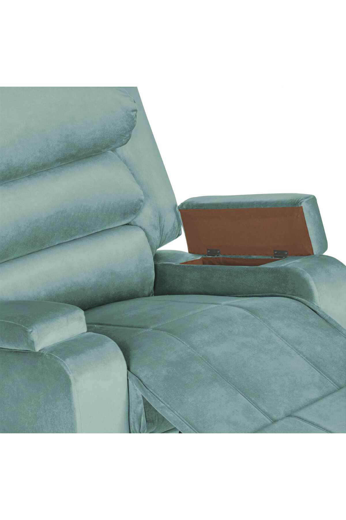 Lazy Vibes-Reflex Comfort - Practical Velvet Recliner Chair with Storage Box | Fixed 7