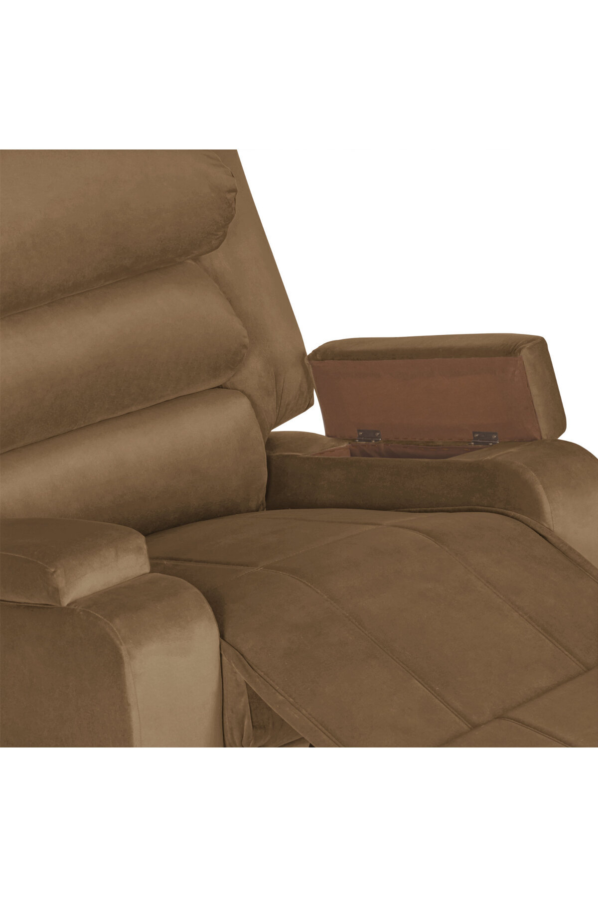 Lazy Vibes-Reflex Comfort - Practical Velvet Recliner Chair with Storage Box | Fixed 7