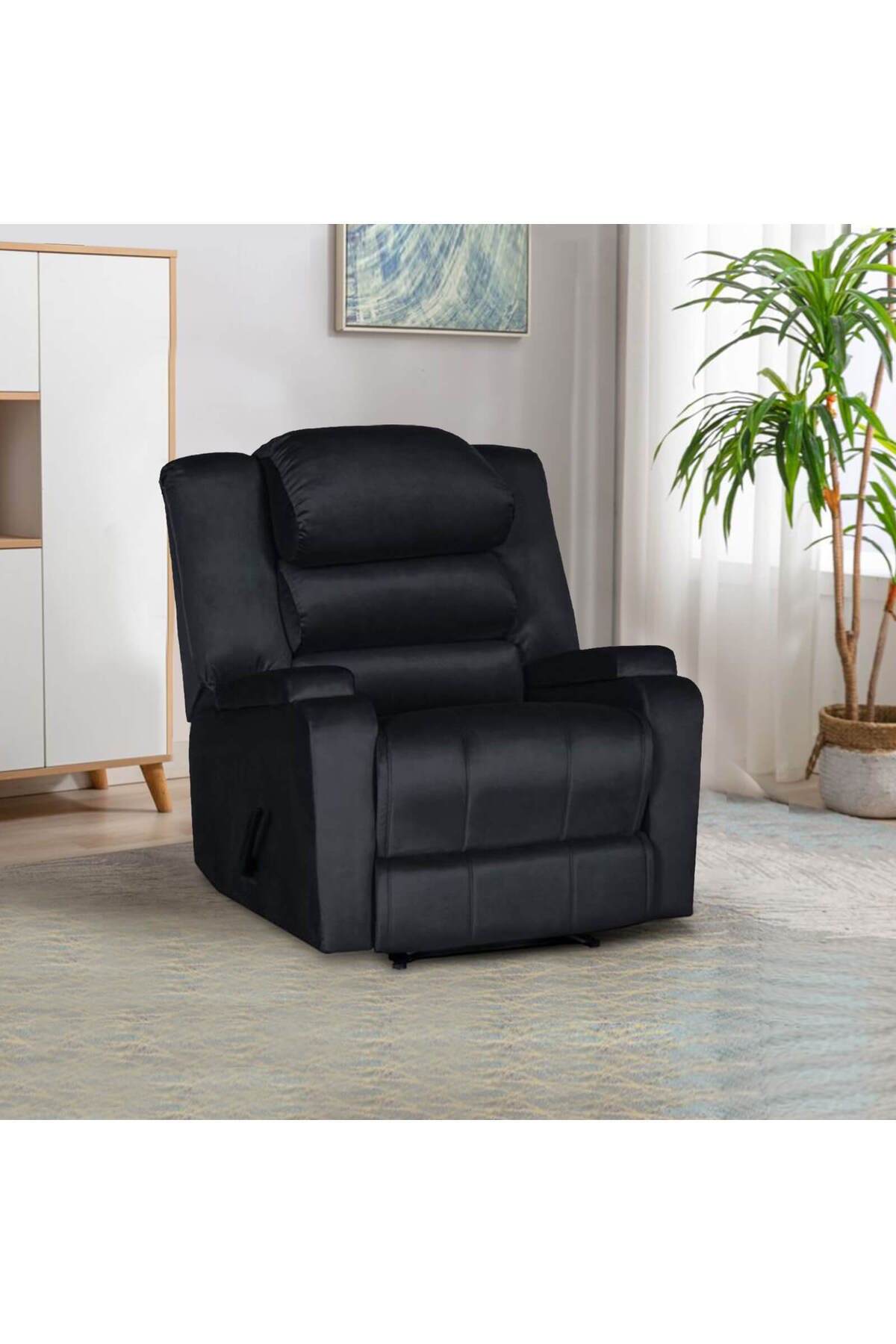 Lazy Vibes-Reflex Comfort - Practical Velvet Recliner Chair with Storage Box | Rocking 1