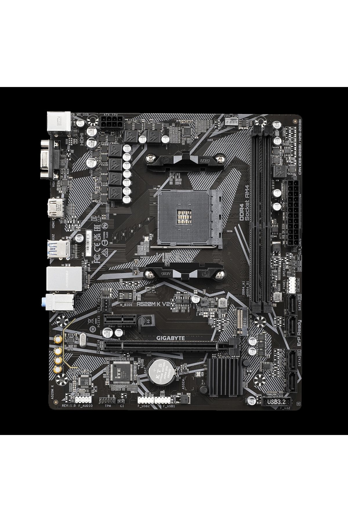 Gigabyte-A520m K V2 Ddr4 5100mhz(OC) HDMI M.2 Matx Am4 1