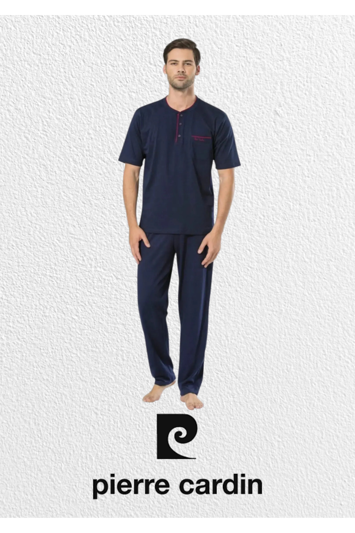 ست پیژامه مردانه راسته فاق نرمال آستین کوتاه | پیر کاردین Pierre Cardin L1.PC.5370.291 - تصویر 3