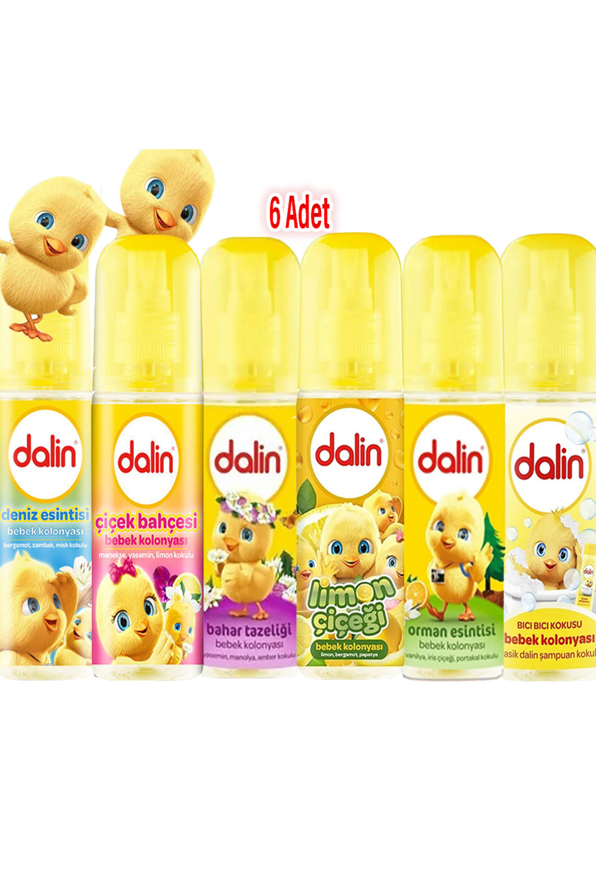 Dalin x 6 Farklı Çeşit Bebek Kolonyası 150 ml