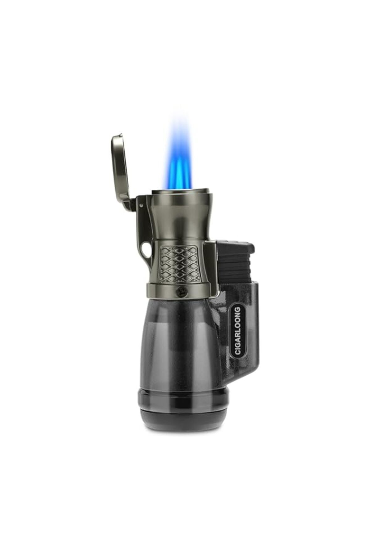 Generic-CIGARLOONG Torch Lighter, Refillable Butane Gas Windproof Adjustable Visible Lighter for Indoor Out 1