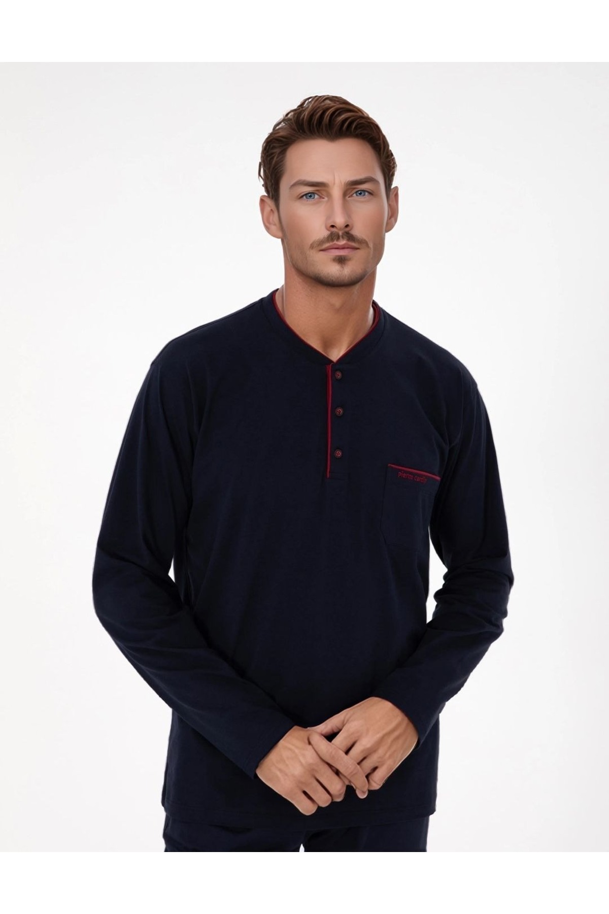 ست پیژامه مردانه راسته فاق نرمال آستین بلند | پیر کاردین Pierre Cardin 3SQ1EK1KT1.5.L - تصویر 4
