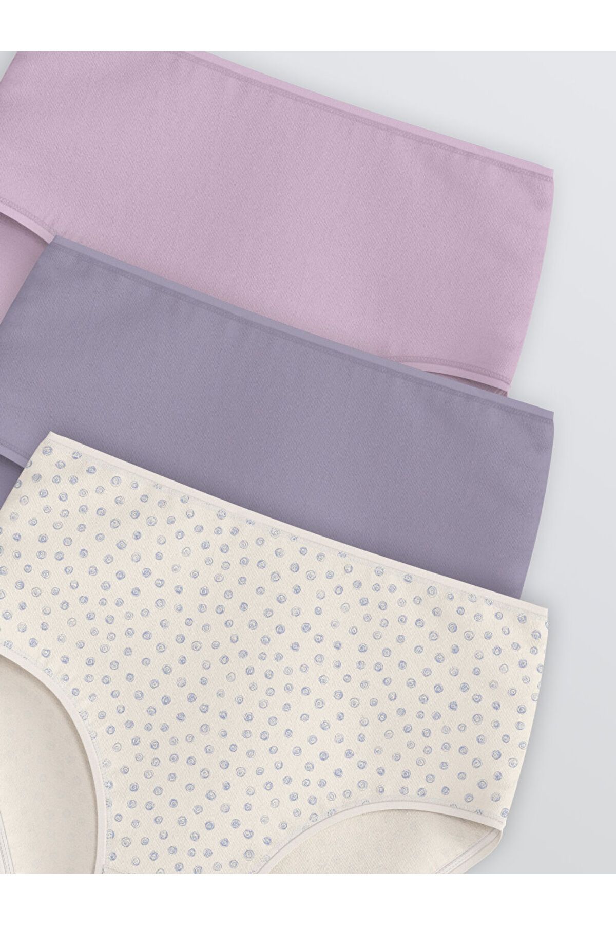 LC Waikiki-Create Your Style from Uzg Store |   Purple High Waist Patterned Classic Panties 3-Piece 3