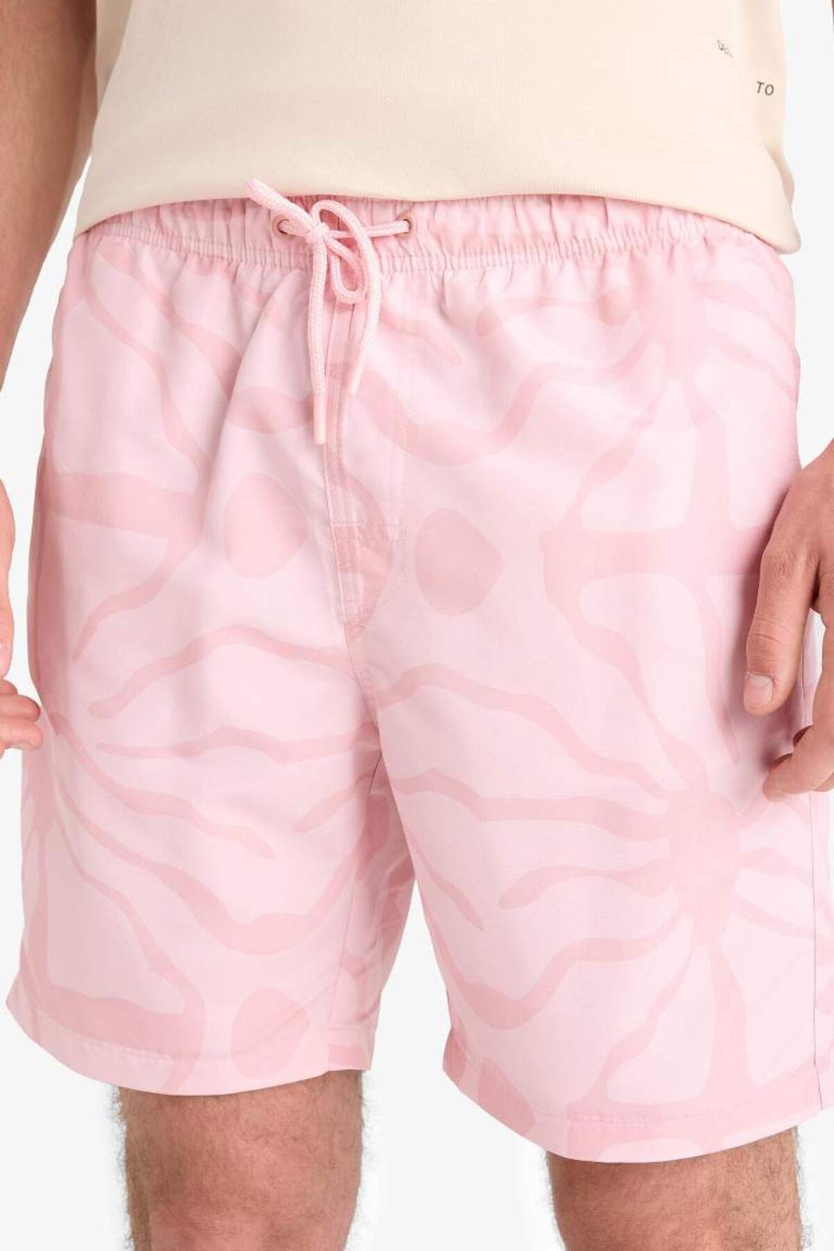 DeFacto-New Season Regular Fit Patterned Mesh Lined Short Length Swim Shorts 4