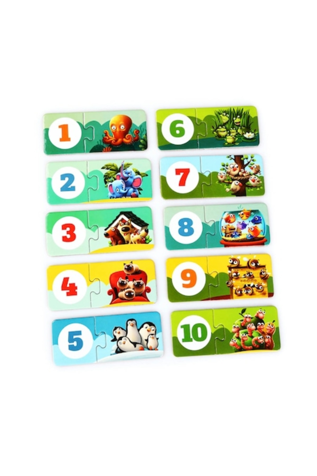 Puzzlika-Educational Puzzle Set Puzzlika, Numbers and Counting, My Friends, 10 puzzles of 2 pieces 1