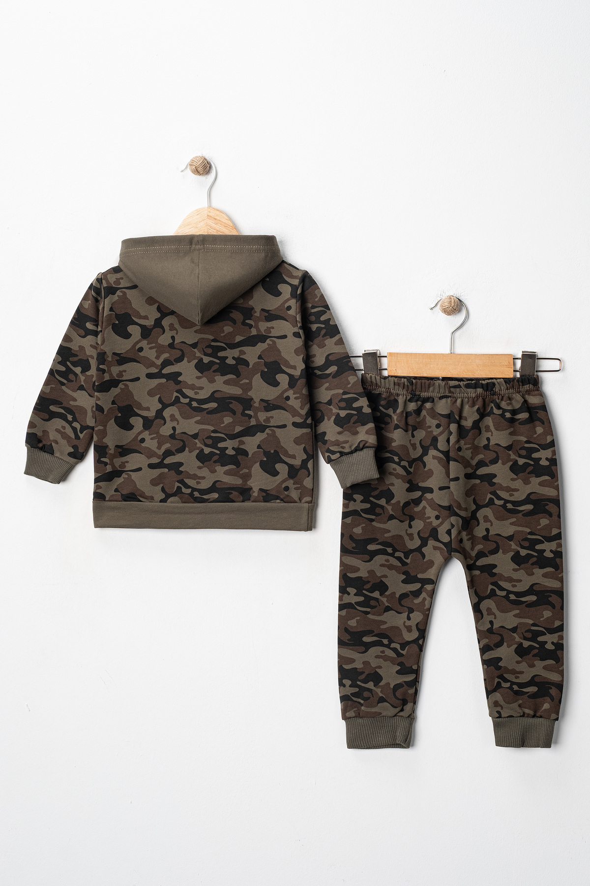 DIMPLE BABY Kamufulaj Desenli 2'li Alt Üst Kapşonlu Bebek Takımı fotoğrafı 2 (önizleme)