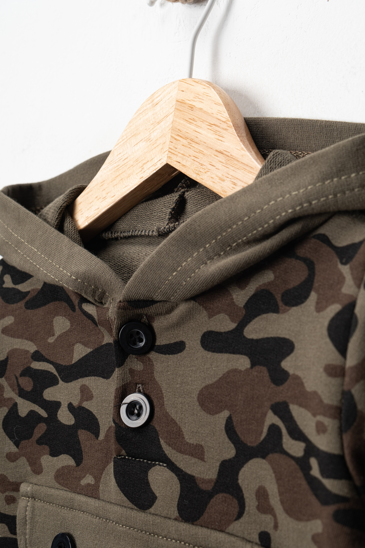 DIMPLE BABY Kamufulaj Desenli 2'li Alt Üst Kapşonlu Bebek Takımı fotoğrafı 4 (önizleme)