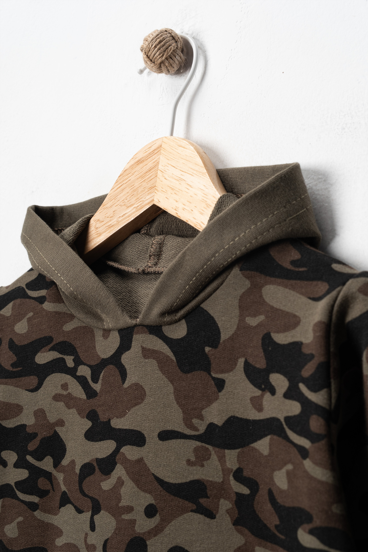 DIMPLE BABY Kamufulaj Desenli 2'li Alt Üst Kapşonlu Bebek Takımı fotoğrafı 3 (önizleme)