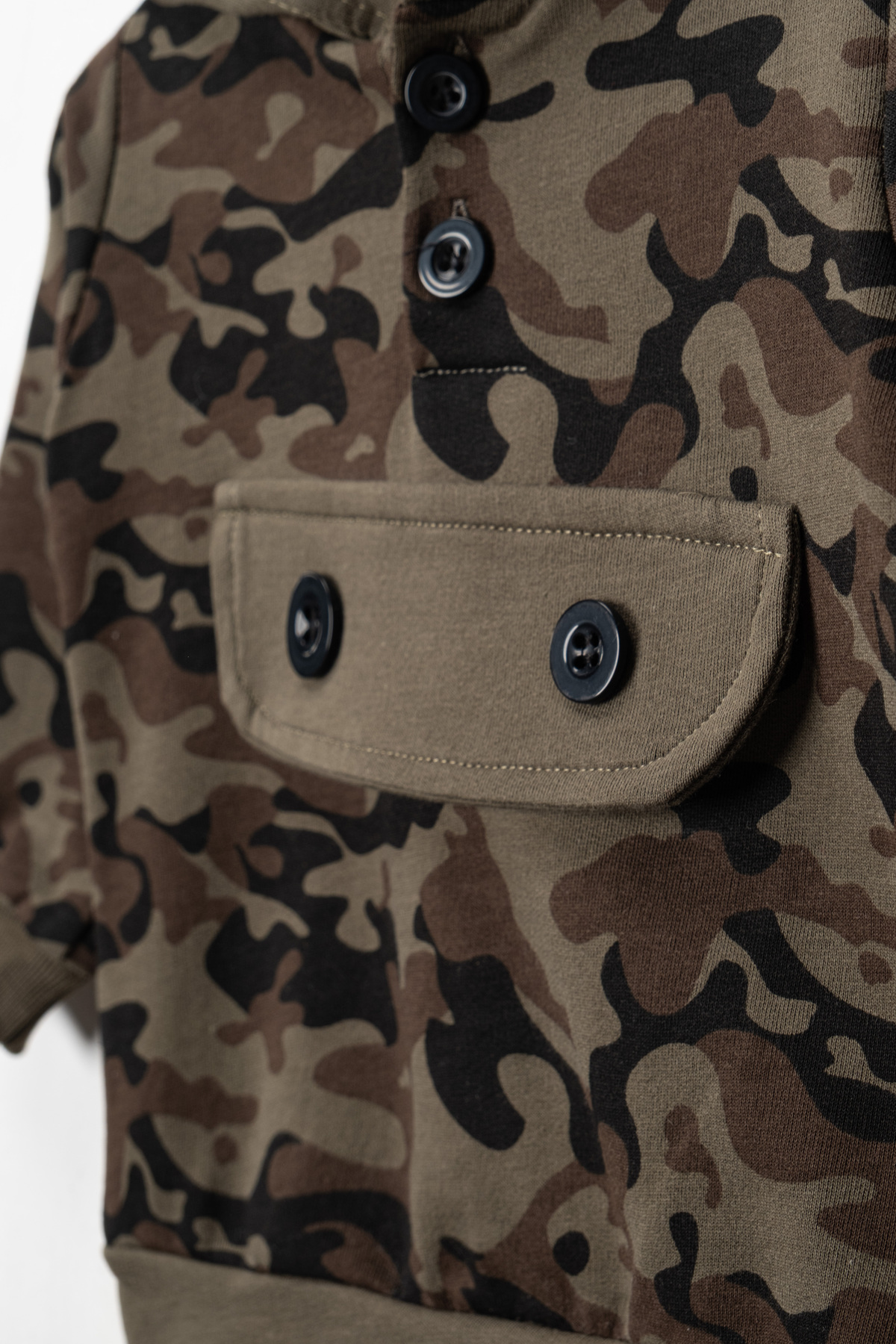 DIMPLE BABY Kamufulaj Desenli 2'li Alt Üst Kapşonlu Bebek Takımı fotoğrafı 5 (önizleme)