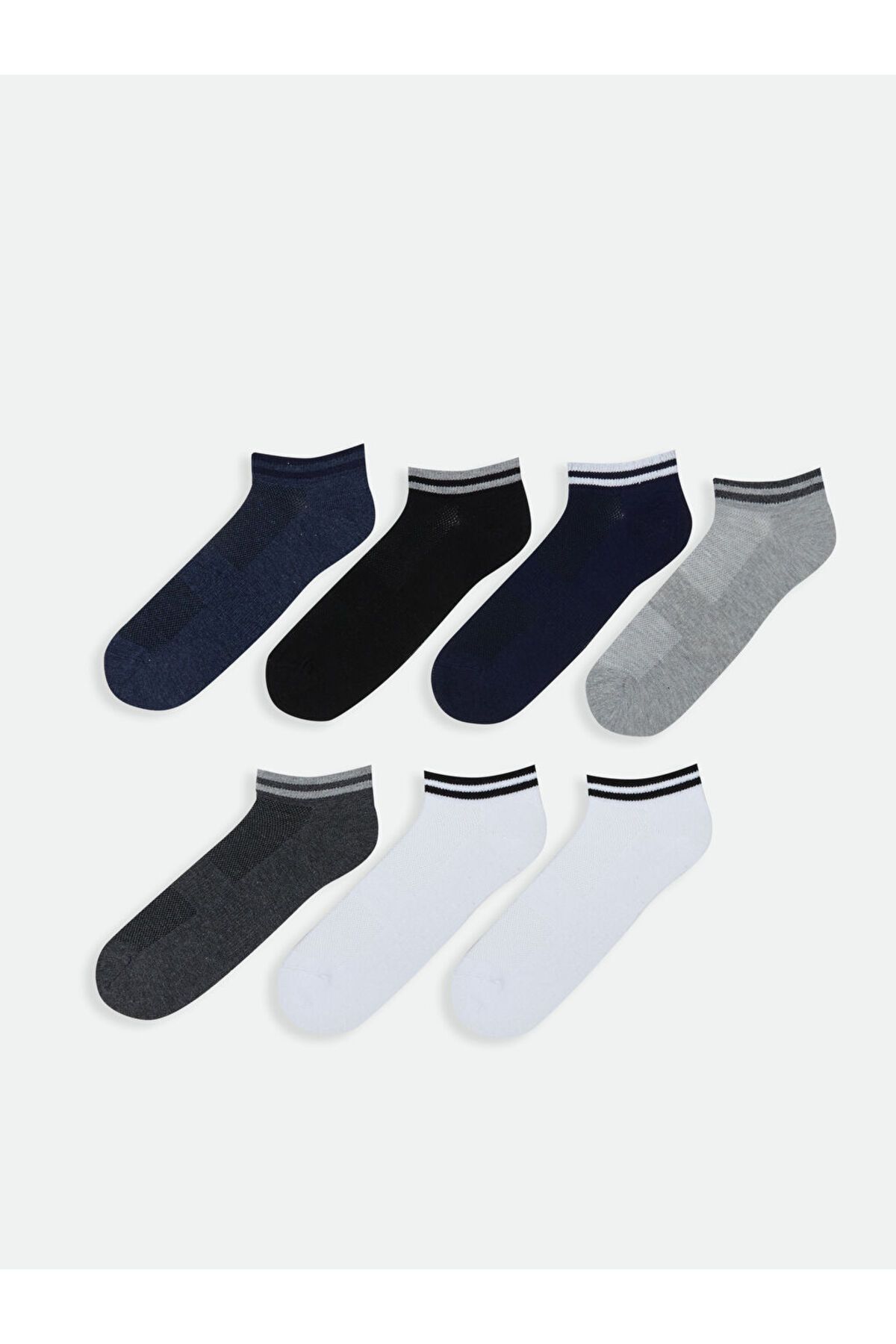 LC Waikiki-Create Your Style from Uzg Store |   Striped Men's Booties Socks 7 Pack 1