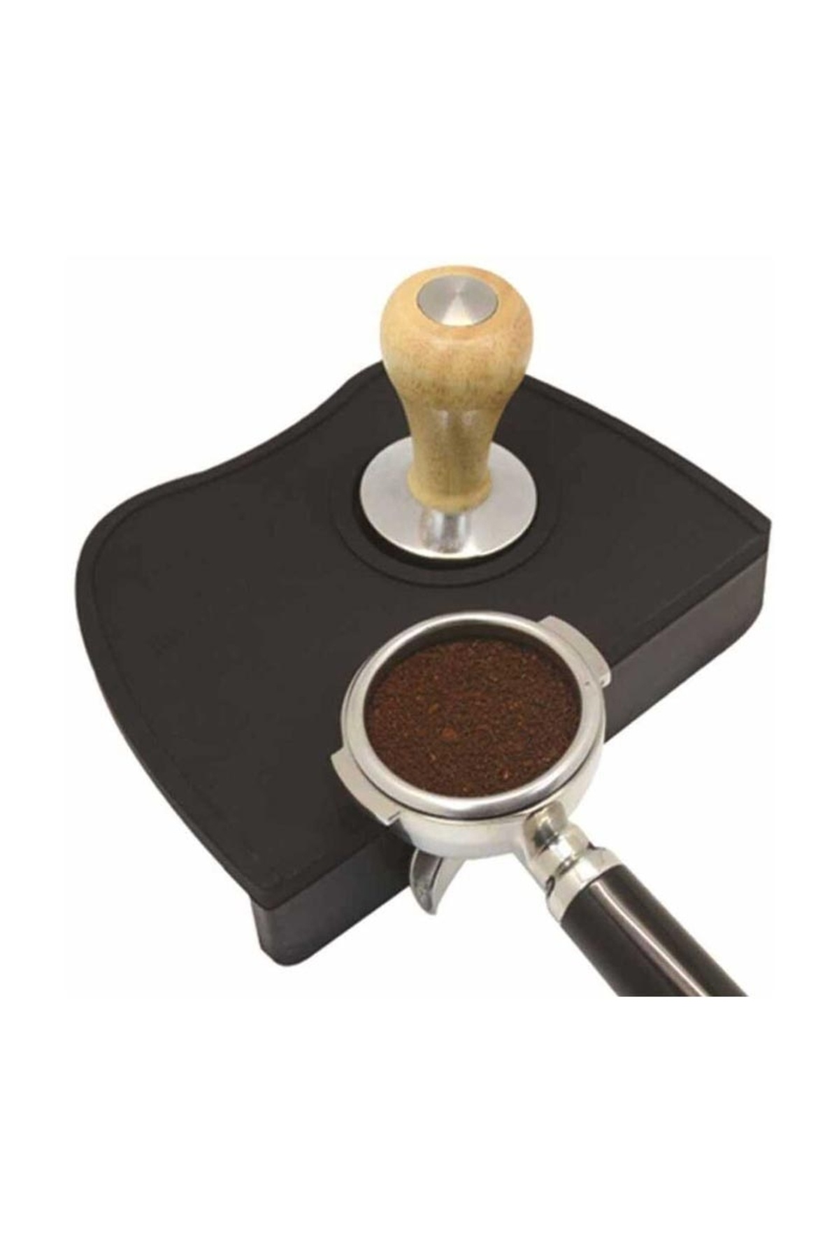 VESTRON Espresso Barista Tamper Temper Tamping Mat Düz Taban Siyah Silikon