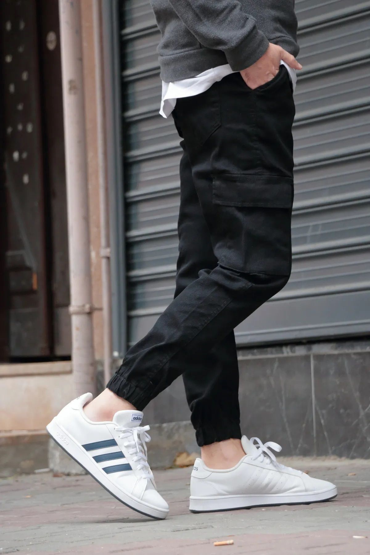 Yeni Sezon Beli ve Paçası Lastikli Erkek Jogger Kargo Pantolon YK12 — مشکی srp12kargo1 — تصویر 2 از 4