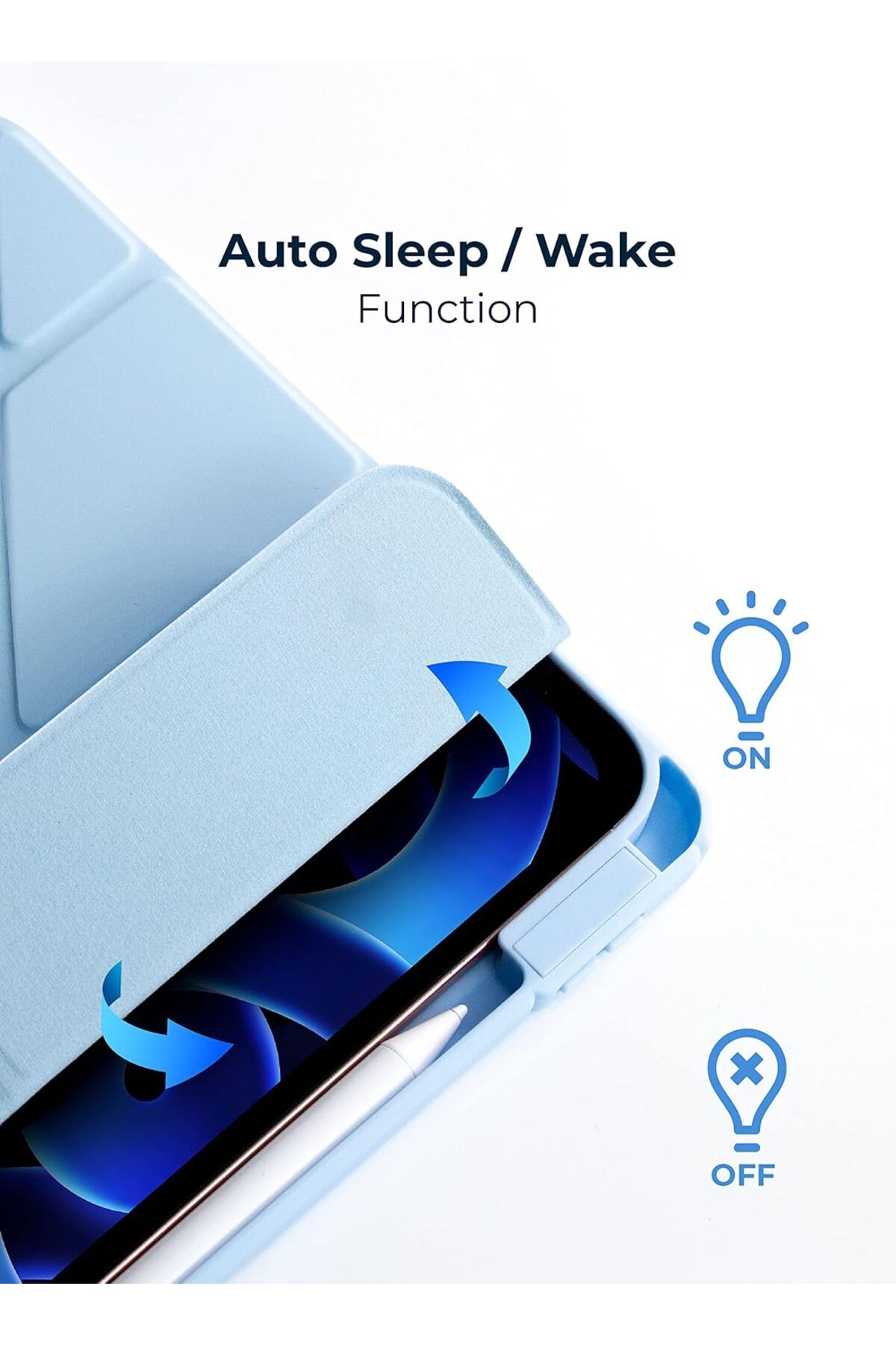 BLUPEBBLE-Hybrid Folio with Pen Holder Transparent Back with Auto Sleep/Wake function Shockproof Sli 7