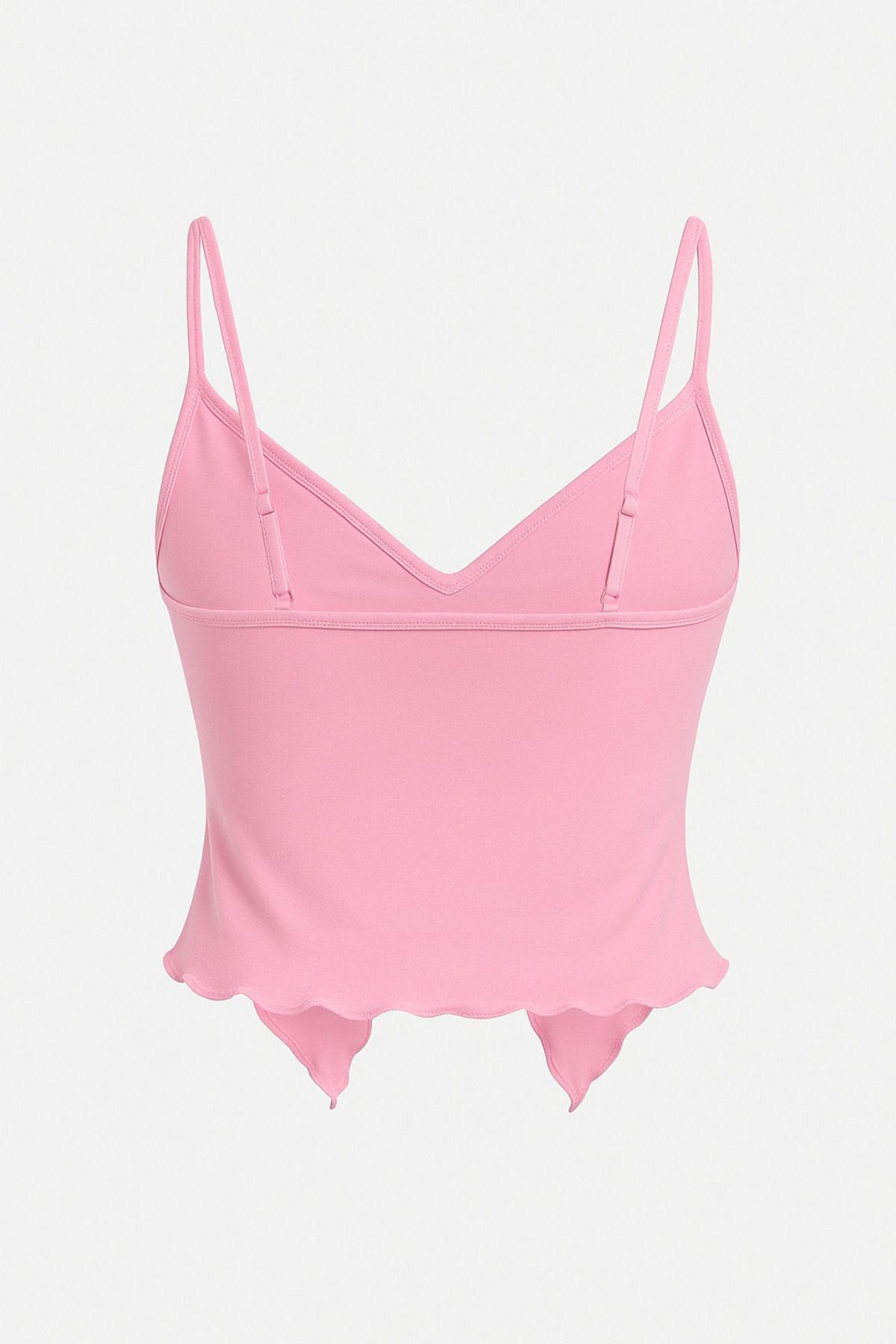 MEREN LİKE YOUR SYLE pembe Ön Büküm İnce Askılı Alaçatı Crop görsel 2