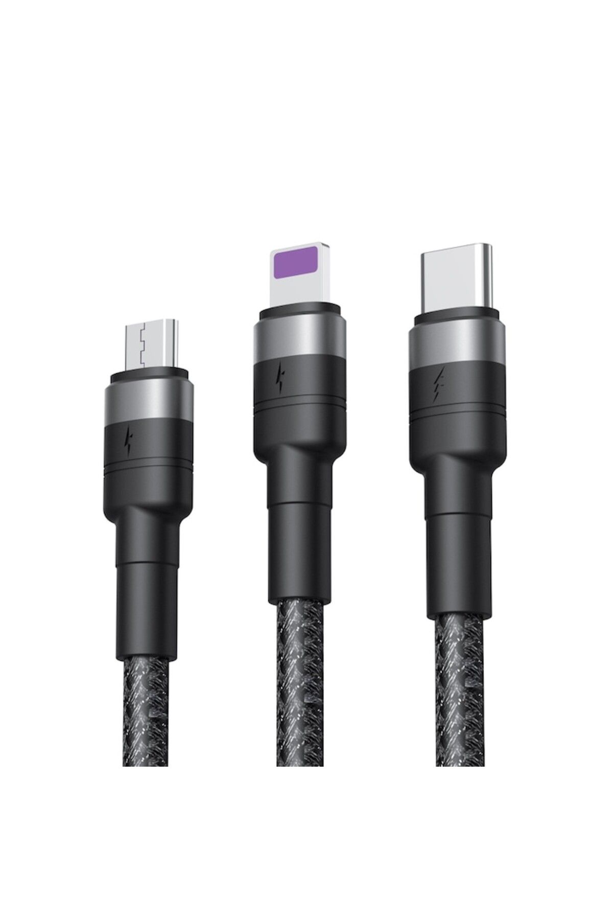 SOHO-Cablu 3 în 1 pentru încărcare și transfer de date USB cu conectori Lightning, USB-C, Micro USB, 1,2 m, R 2