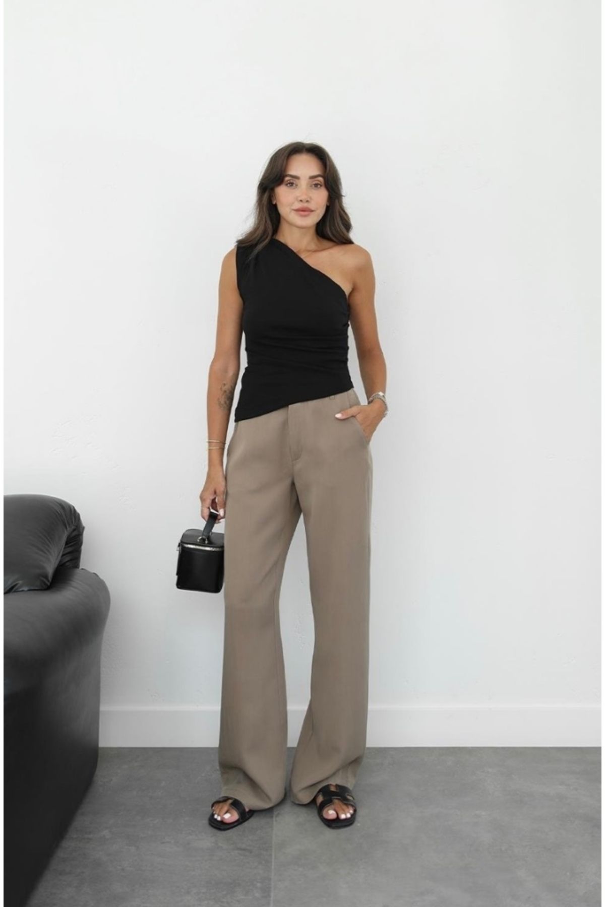 ForOus-Pallazo Pants High Waist with Front Zipper and Hidden Hooks with Side Pockets 7