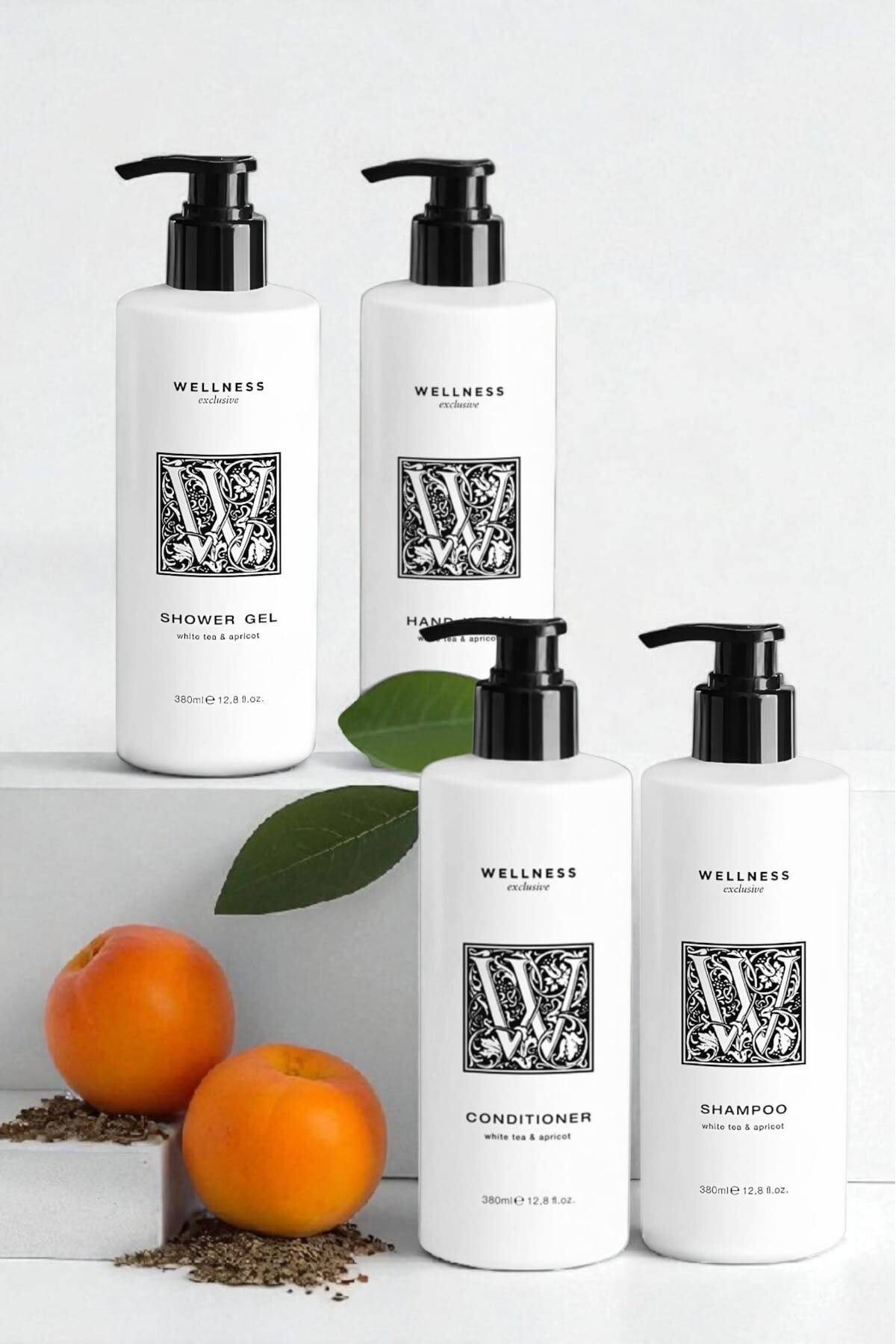 White Tea & Apricot Shampoo 380 ml + Conditioner 380 ml + Shower Gel 380 ml + Ha — 2840195010008