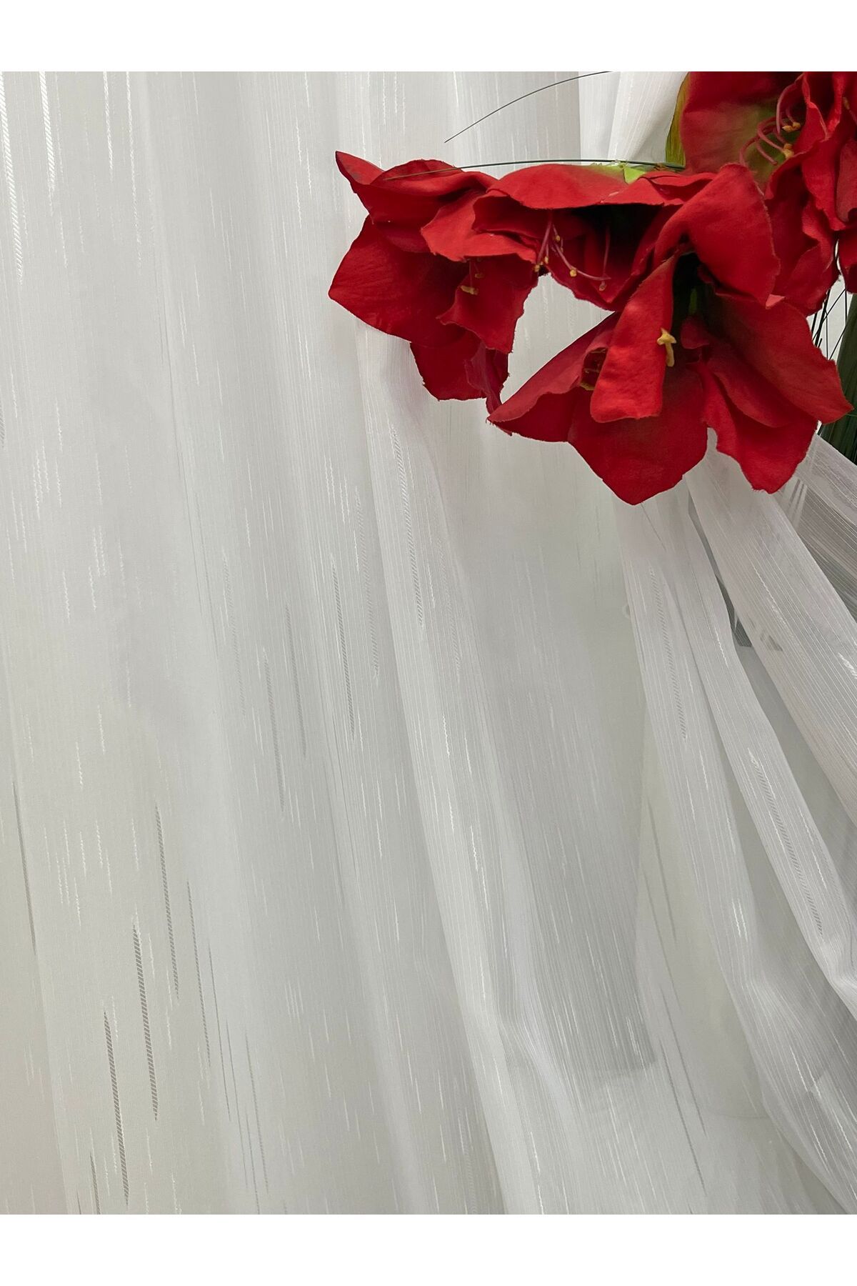 Liz Line-Mechanically embroidered curtain, with rejansa, white, "Game of lines" by Liz Line PD057 5
