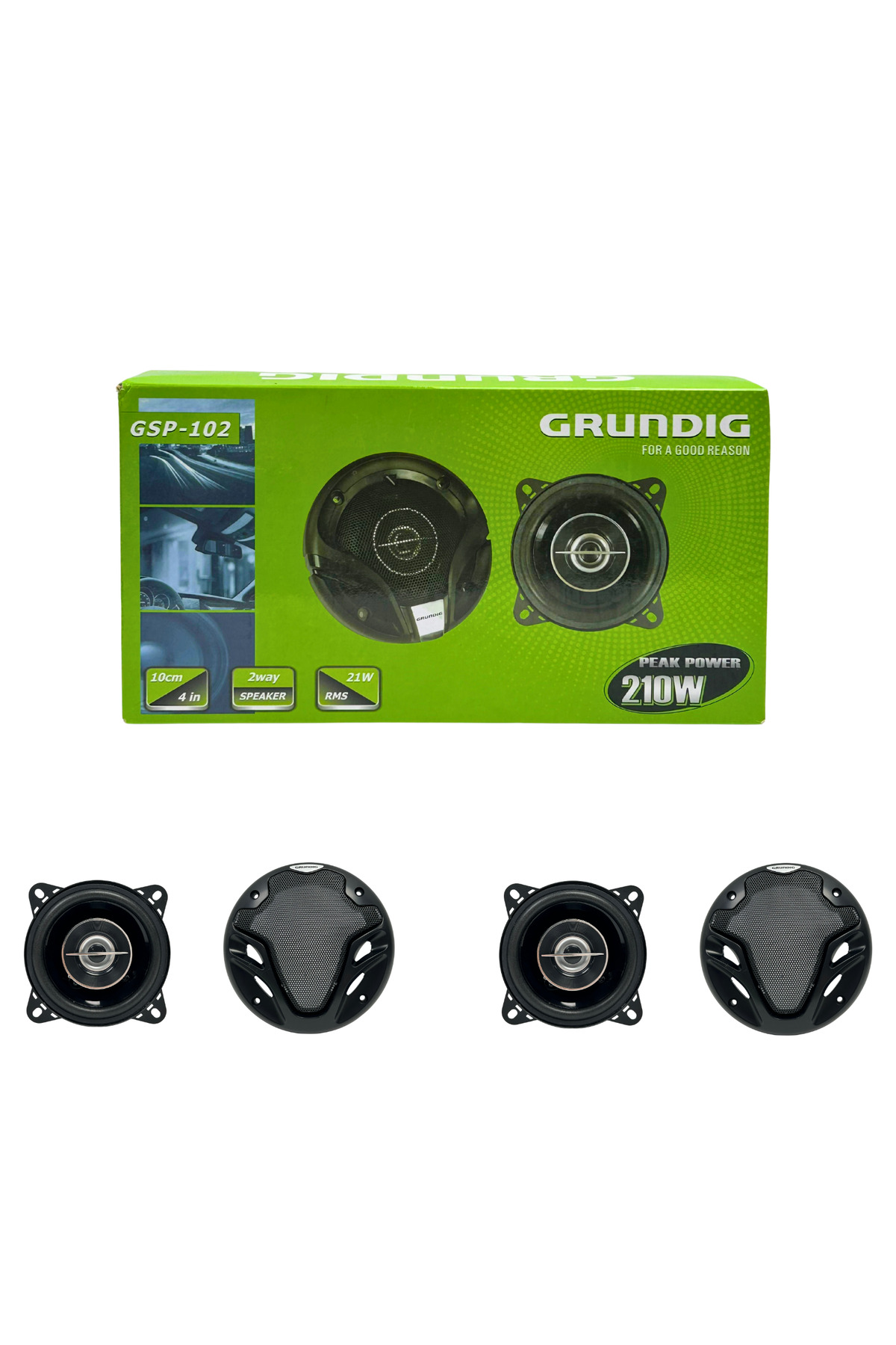 Grundig GSP-102 10CM Tweeterlı 2 Yollu 210W Güç 4 Ohm Coaxiel