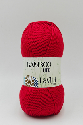 LaVita Yarn Bamboo Life El Örgü İpi %50 Bambu %50 Akrilik 100gr (0136 KIRMIZI)