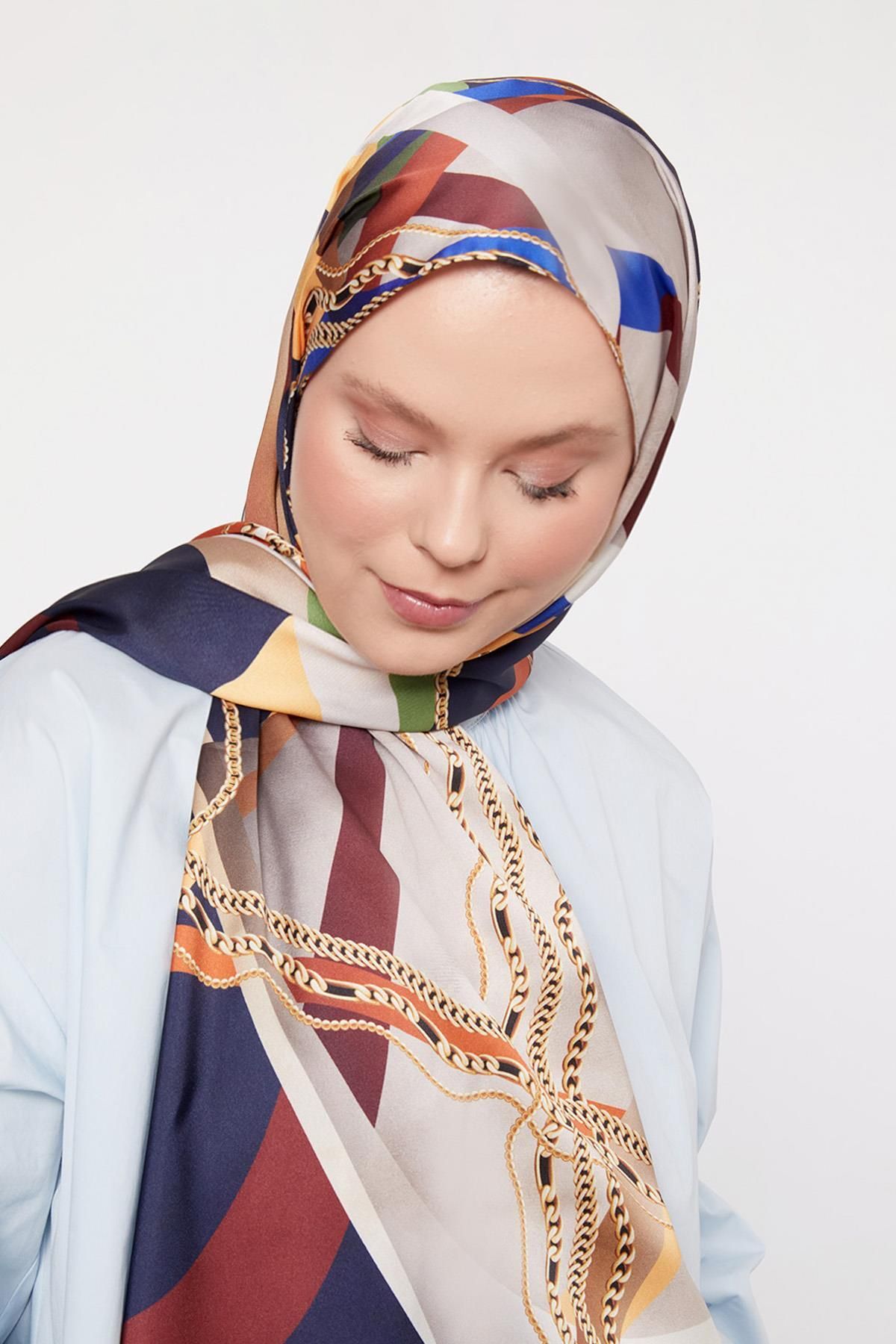 Levidor-Ecru Wave Chain Pattern Twill Shawl 3