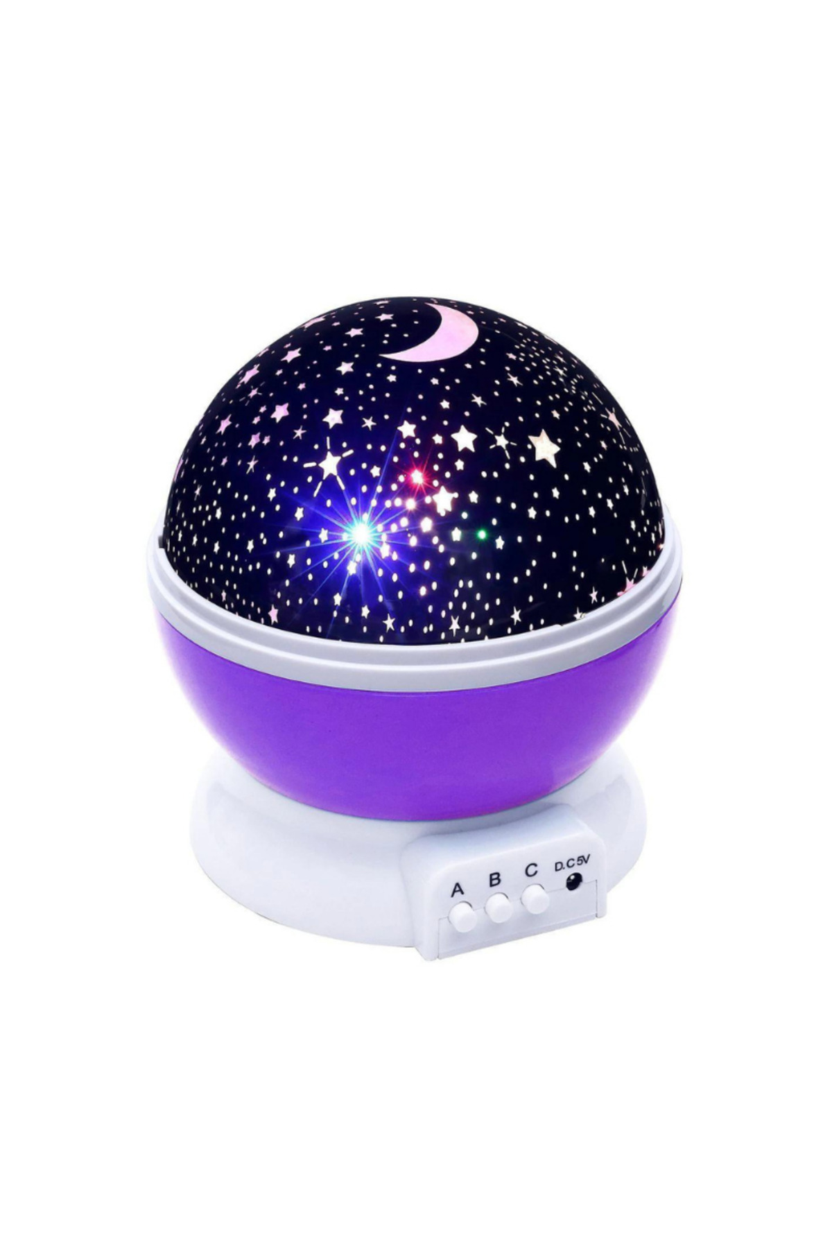 OEM Lampa de veghe cu proiector rotativ cu stele si luna, 14cm, albastru/roz, Regal Trade