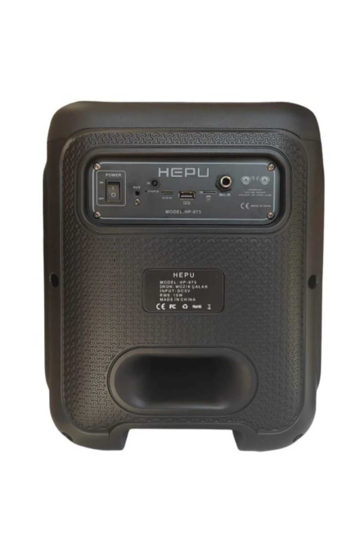 TURKUAZ HEPU HP-975 Partybox Hoparlör 15W Güç, 8” Woofer, RGB Işık