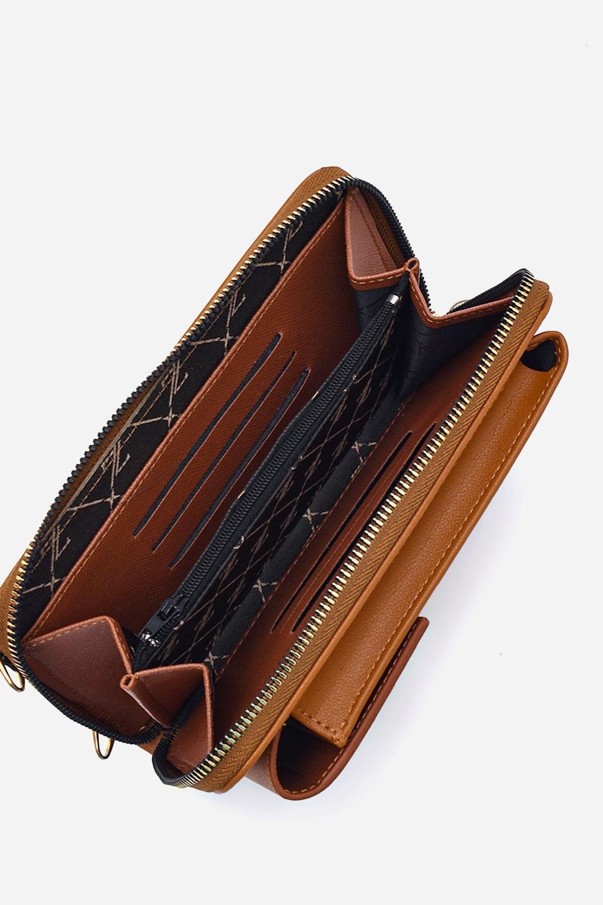 Zühre-Camel Wallet with Chain Strap Zc011 3