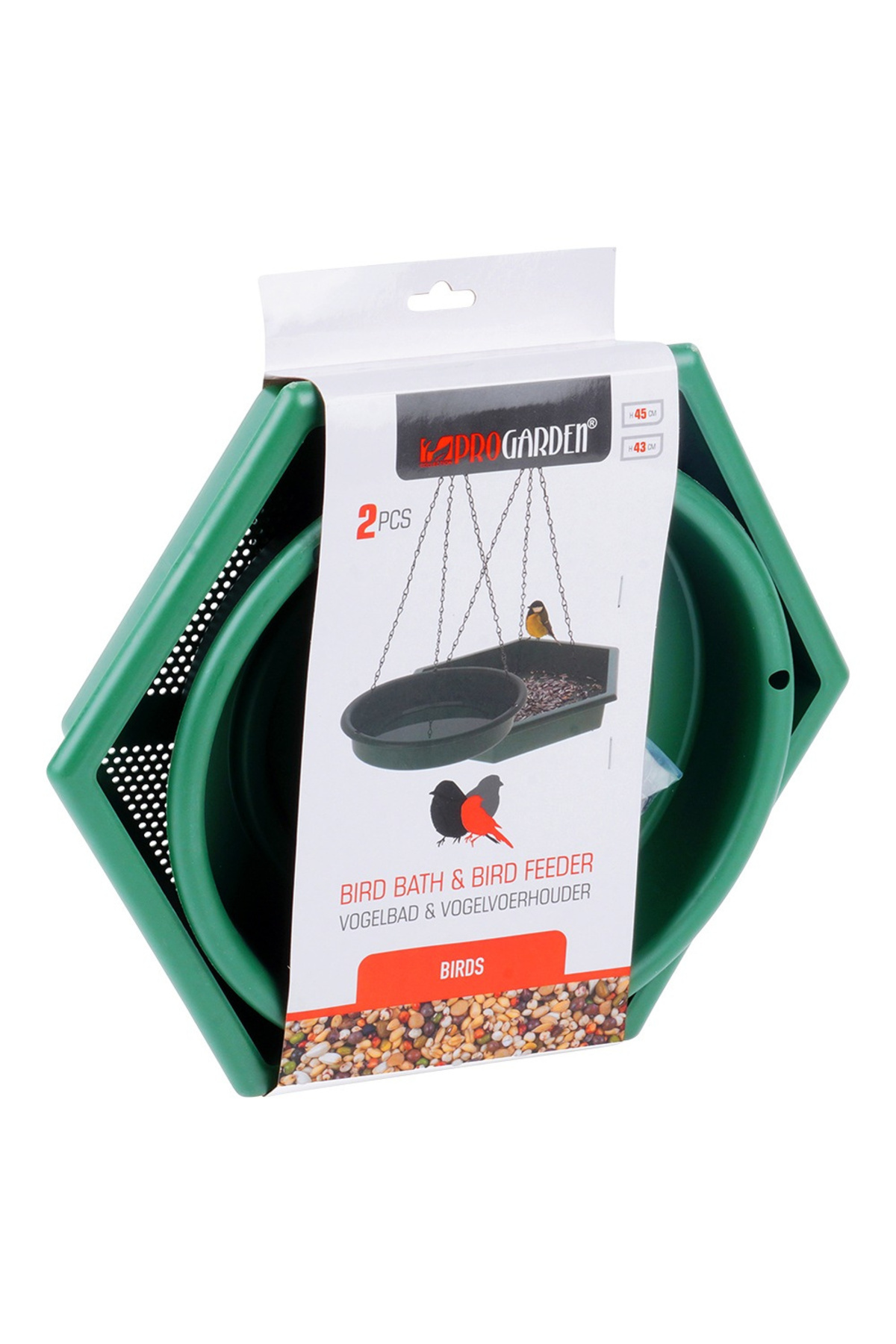 IPAE PROGARDEN-Bird feeder with waterer 2 pcs. 8