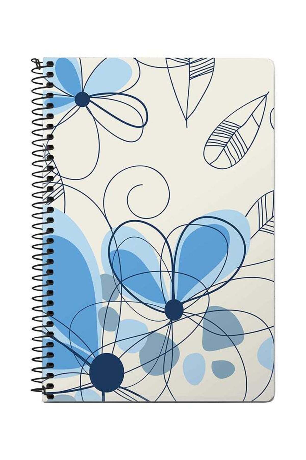 Stylizedd-Daisy Lines A5 Spiral Notebook Multicolour 1