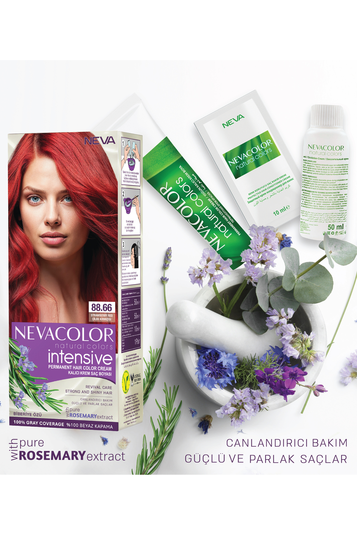 Neva Color INTENSIVE 2'Lİ SET 88.66 ÇİLEK KIRMIZISI Kalıcı Krem