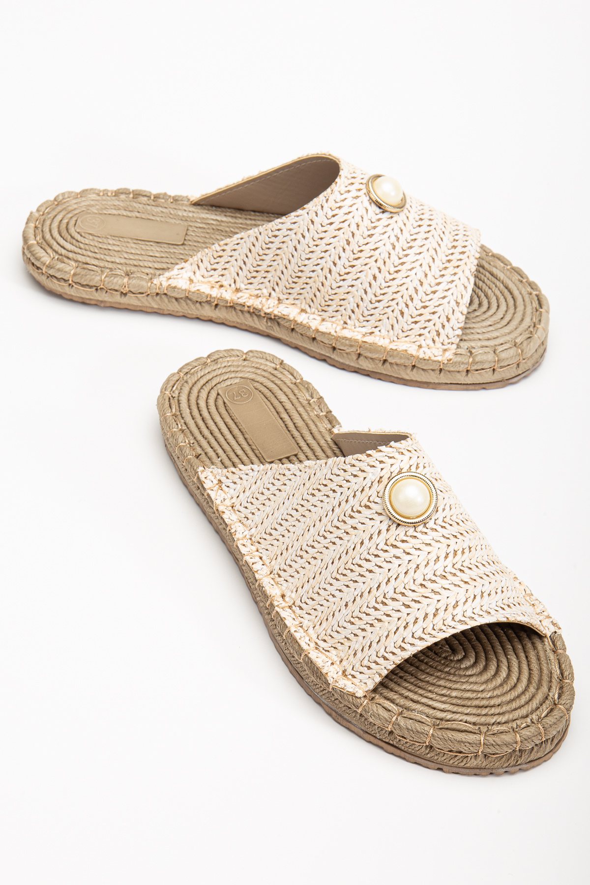 ACMZ SHOES-Summer Pearl Detailed Slippers 4