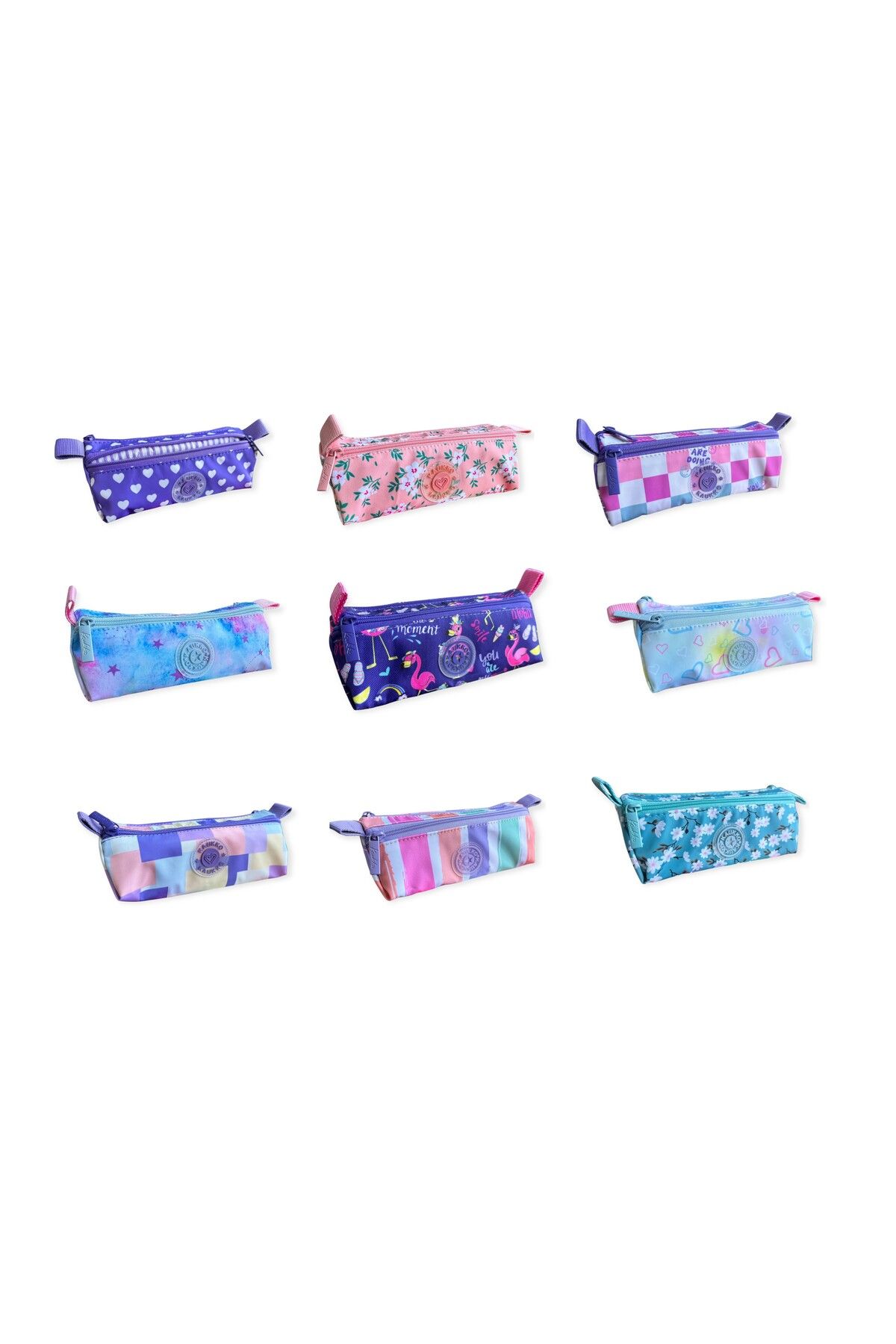 Polin-Kaukko Pencil Bag, 9 Different Patterns, Zippered, Double Compartment 3