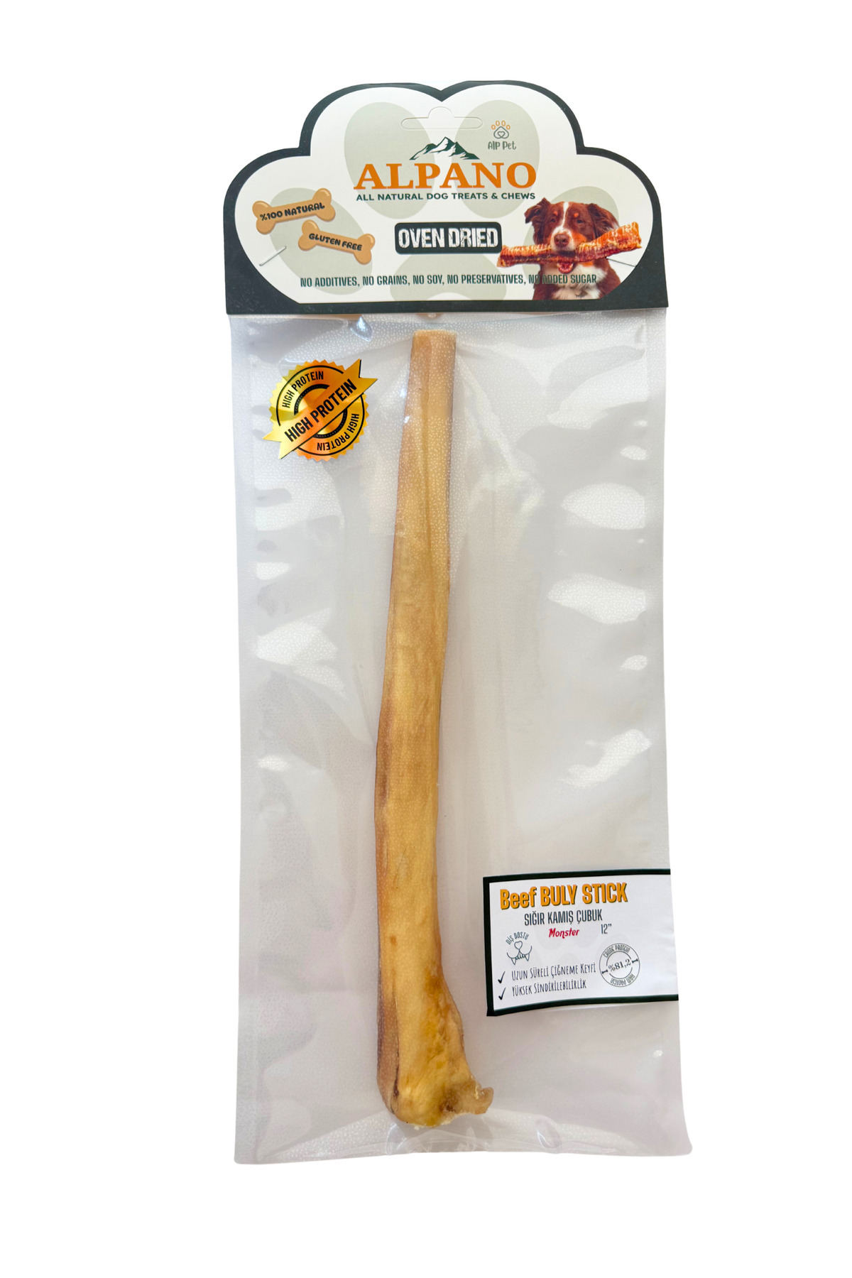 Beef Buly Stick Monster 12"/ Sığır Kamış Çubuk Monster 12" Fırınlanarak Kurutulmuş Çiğnemelik