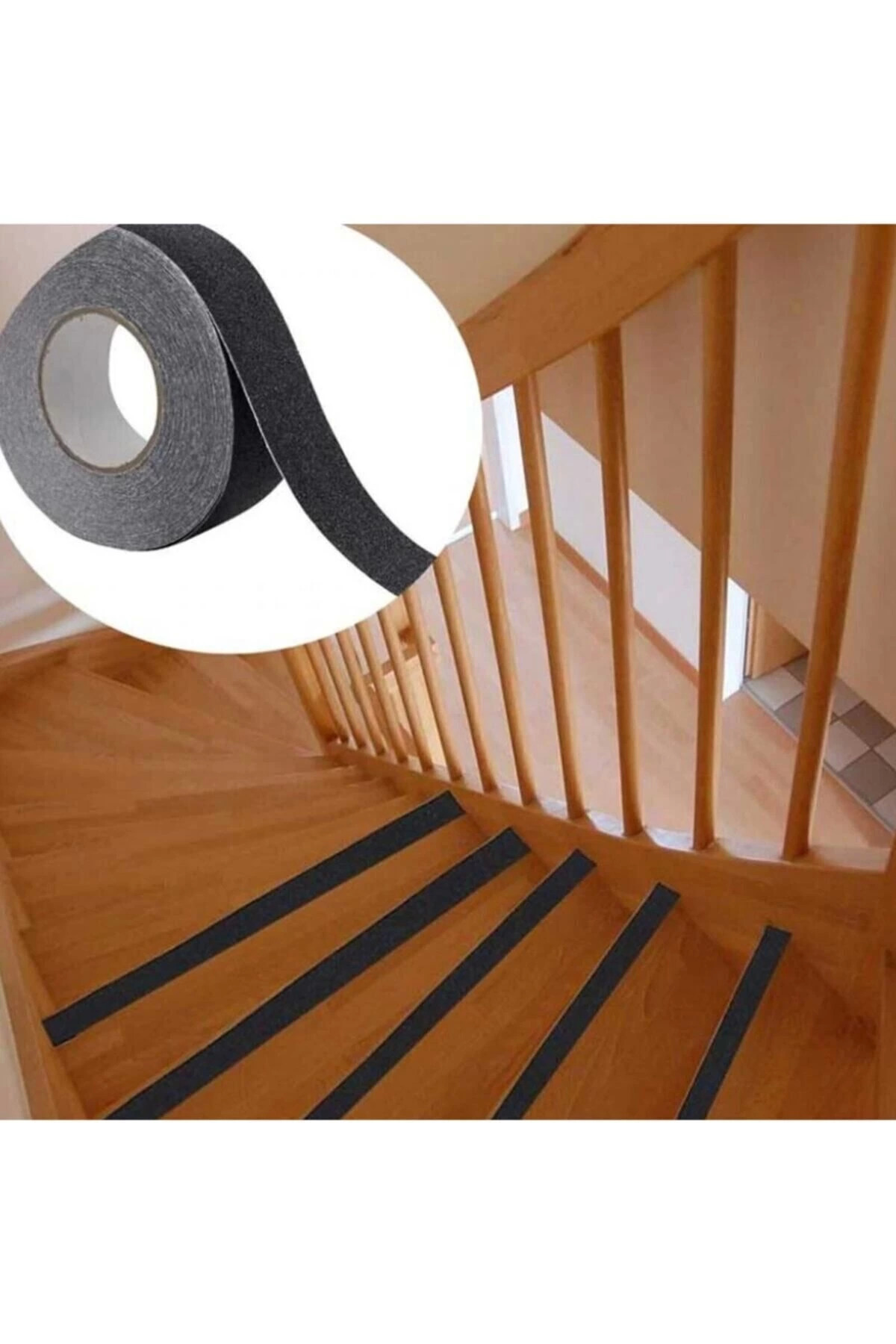 Epilons Merdiven Zemin Kaydırmaz Güçlü Bant Yapışkanlı Kaymaz Bant Siyah 25 Mm X 5 Metre