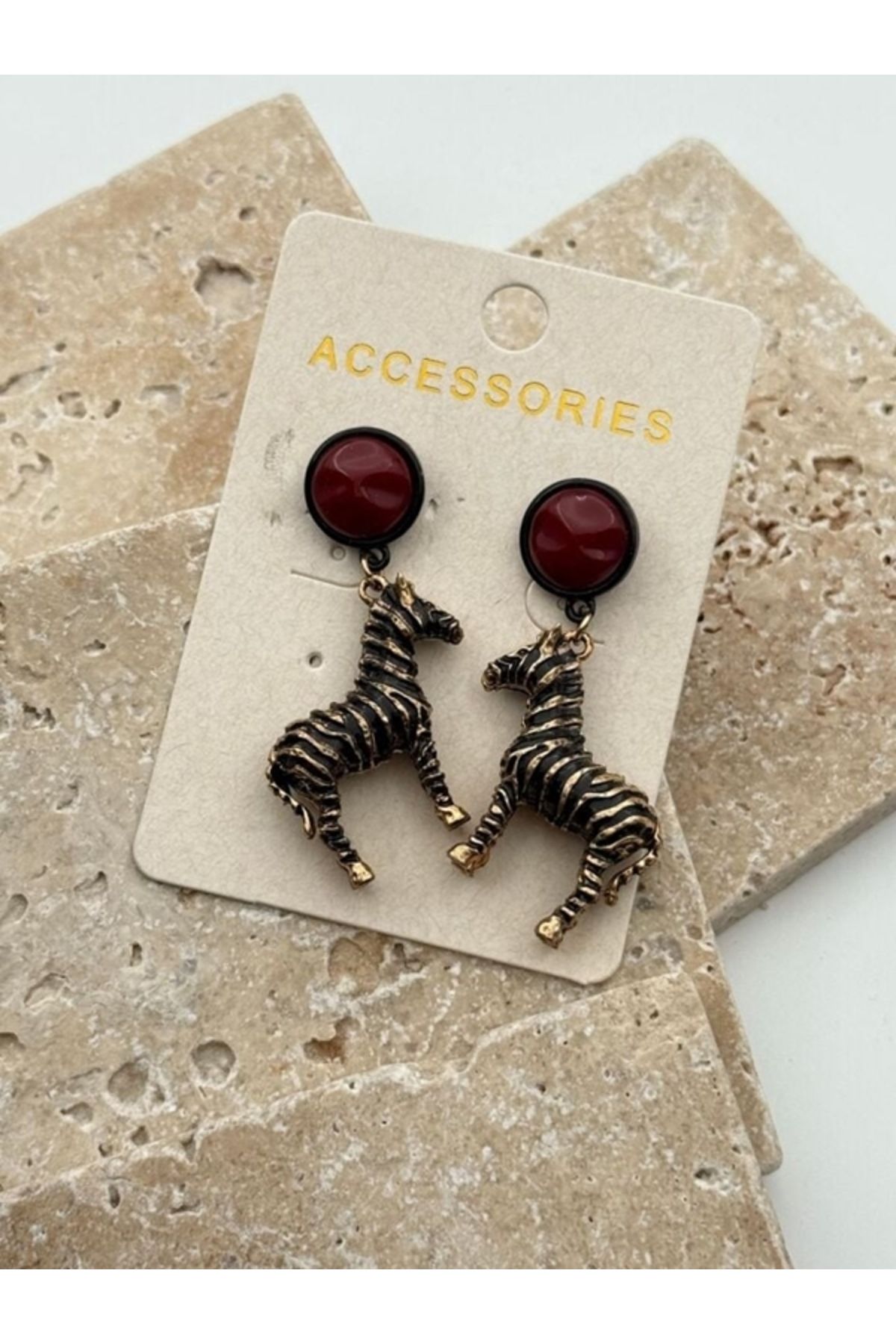 BirYıldızOl-Zra Model Zebra Earrings 5