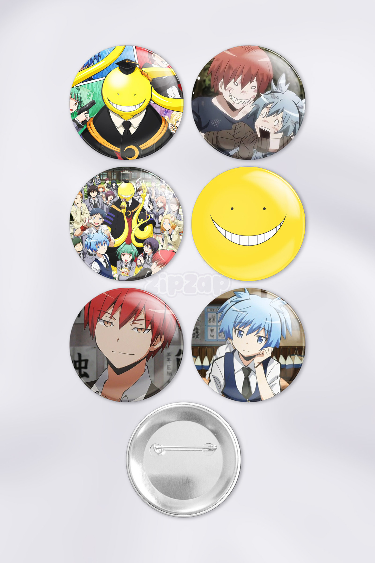 Assassination Classroom Ansatsu Kyoushitsu Bag Ornament Badge Pin Button Badge Set (6PCS)