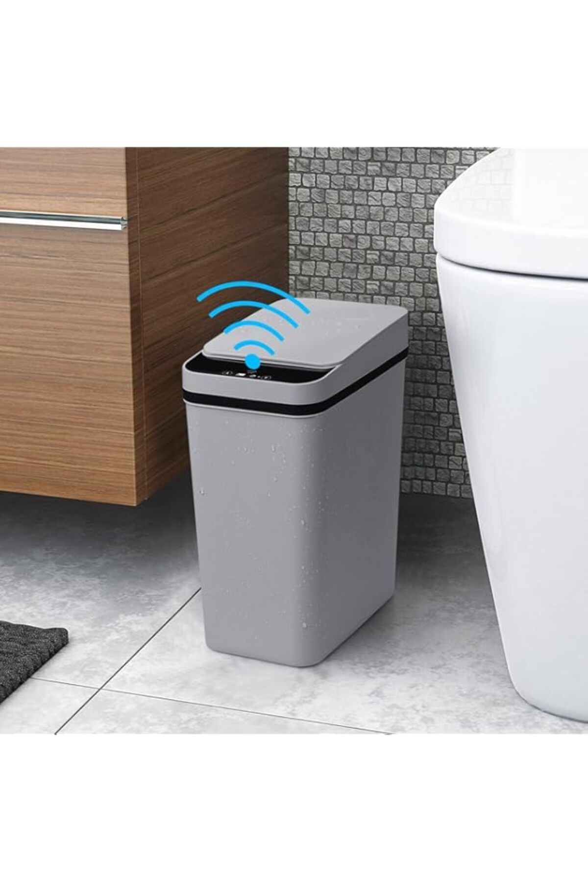 Generic-Automatic Trash Can 2.5 Gallon Bathroom Touchless Motion Sensor Small Garbage Can with Lid Smart El 1